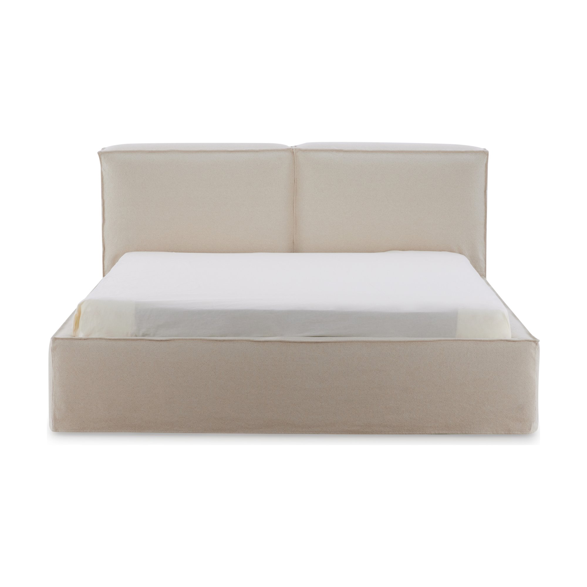 Noor Bed with LIS Beige Fabric in King Size - image 12