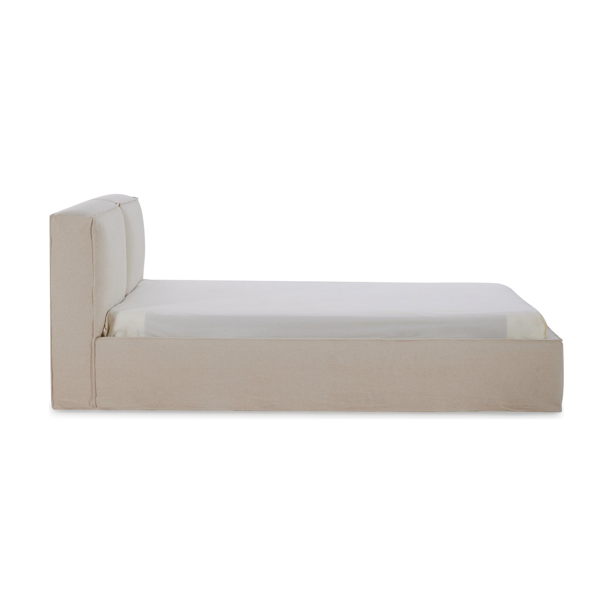 Noor Bed with LIS Beige Fabric in King Size - image 13