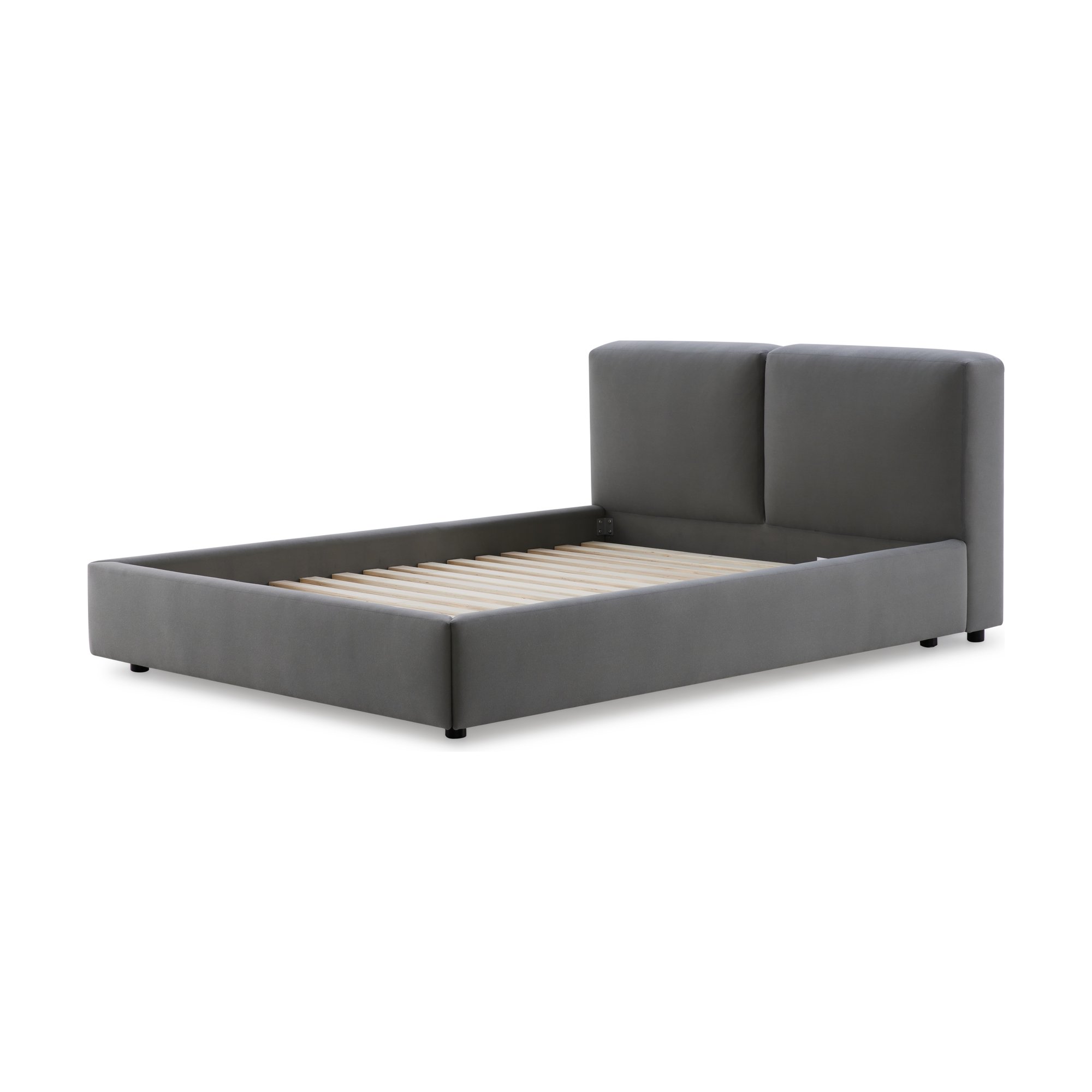 Noor Bed with LIS Beige Fabric in King Size - image 15
