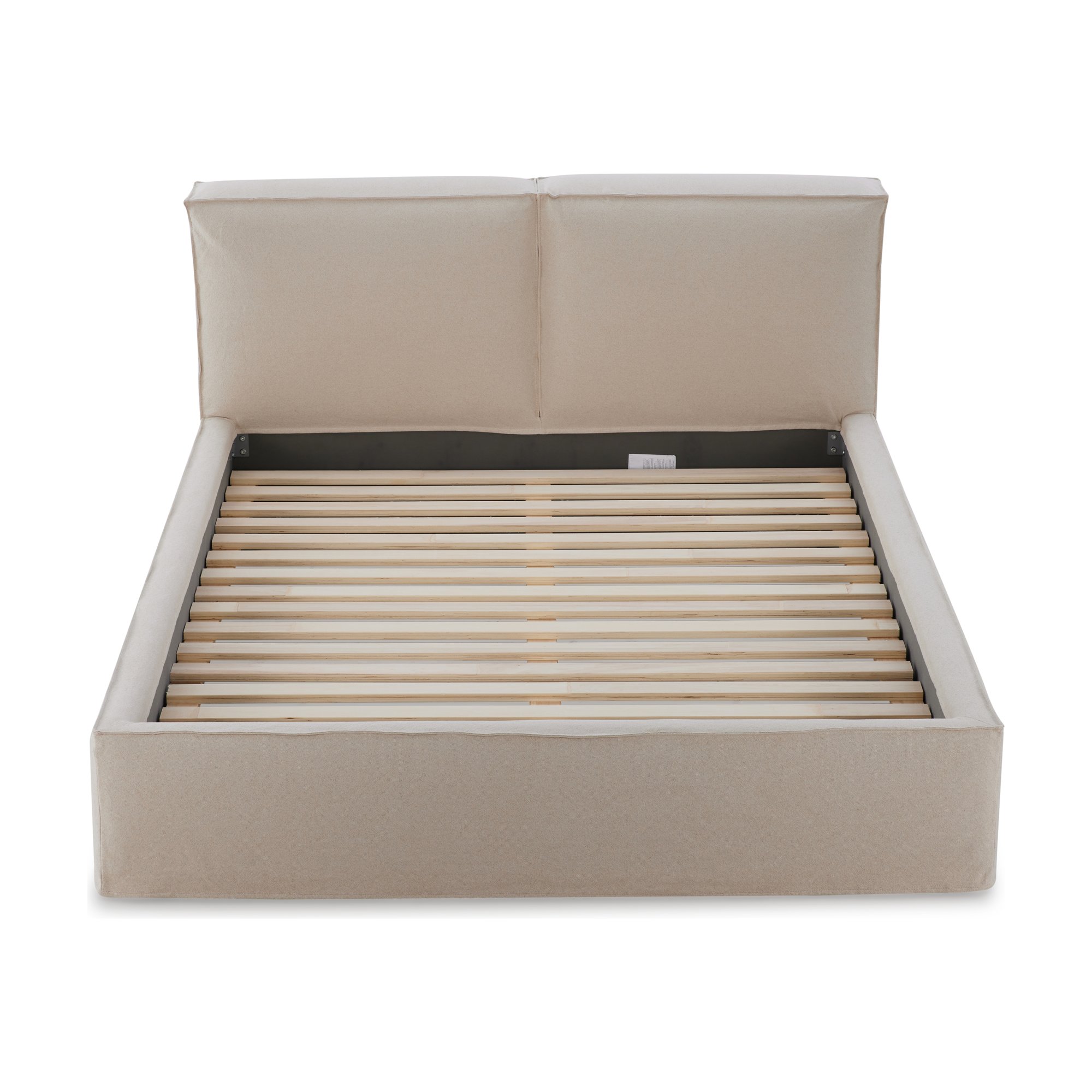 Noor Bed with LIS Beige Fabric in King Size - image 3