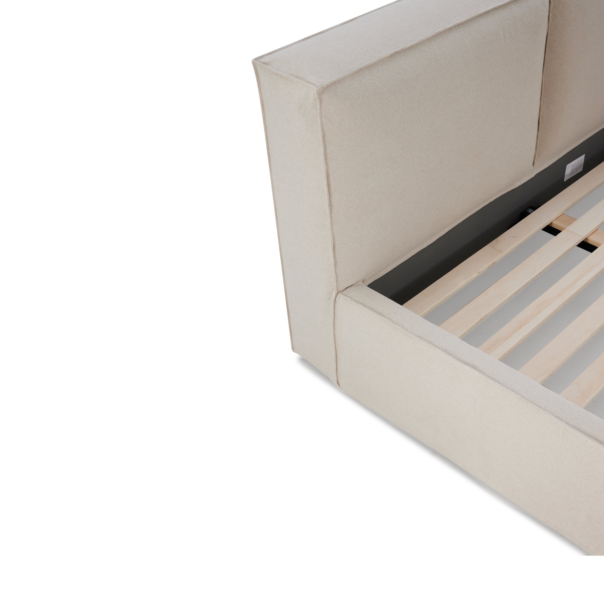 Noor Bed with LIS Beige Fabric in King Size - image 8