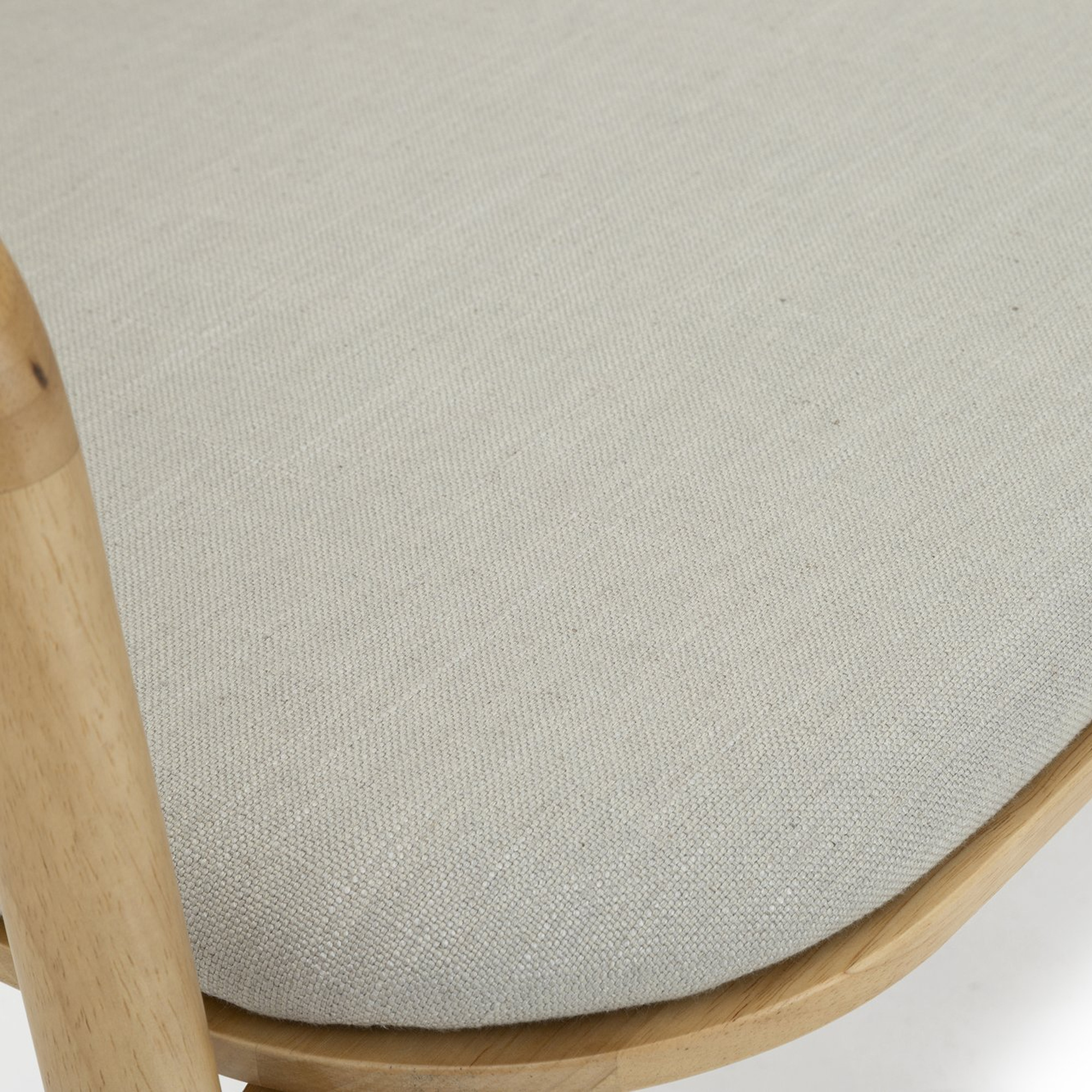Lake Lounge Bench with Natural Rubberwood Frame and Diego Mineral Fabric - image 4