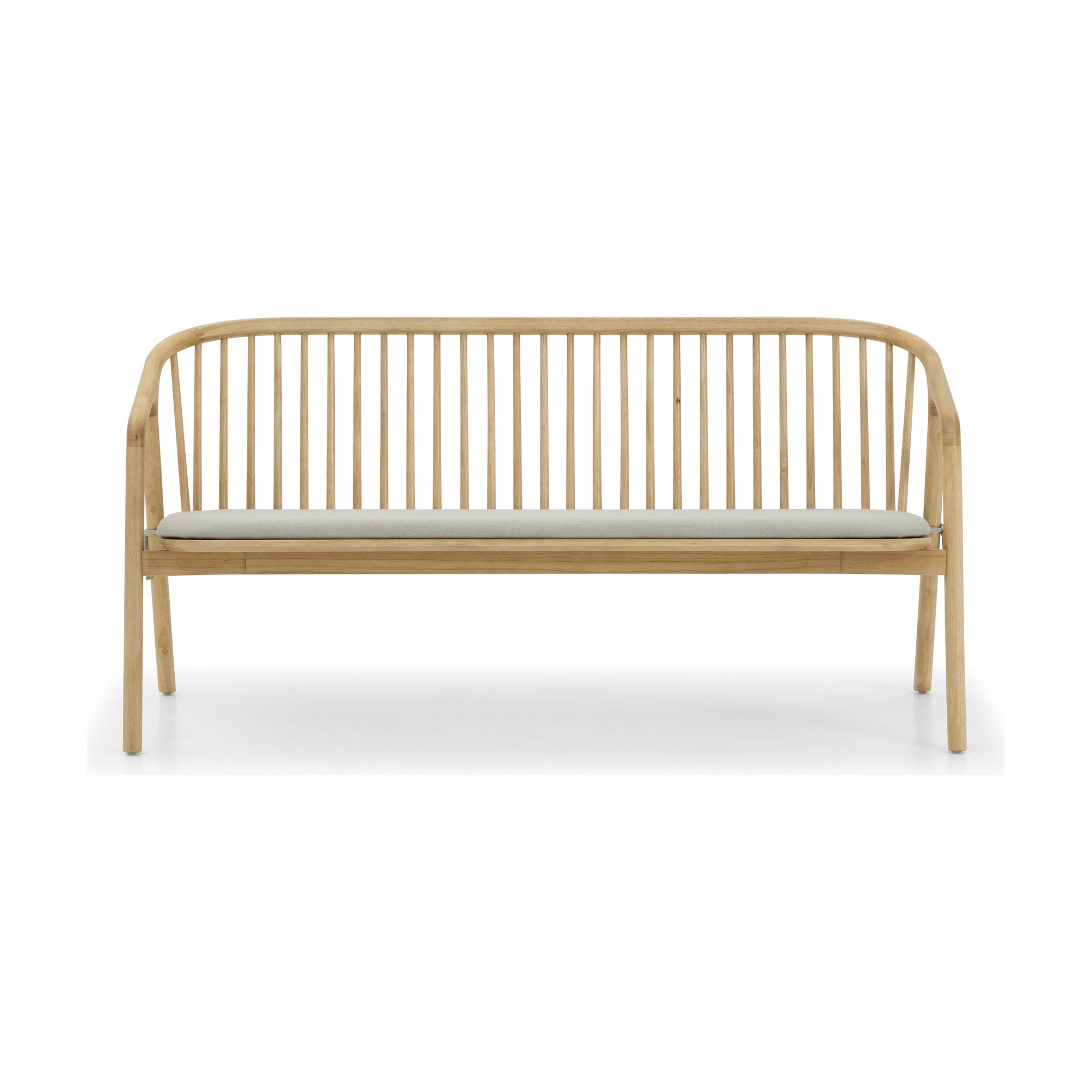 Lake Lounge Bench with Natural Rubberwood Frame and Diego Mineral Fabric - image 6