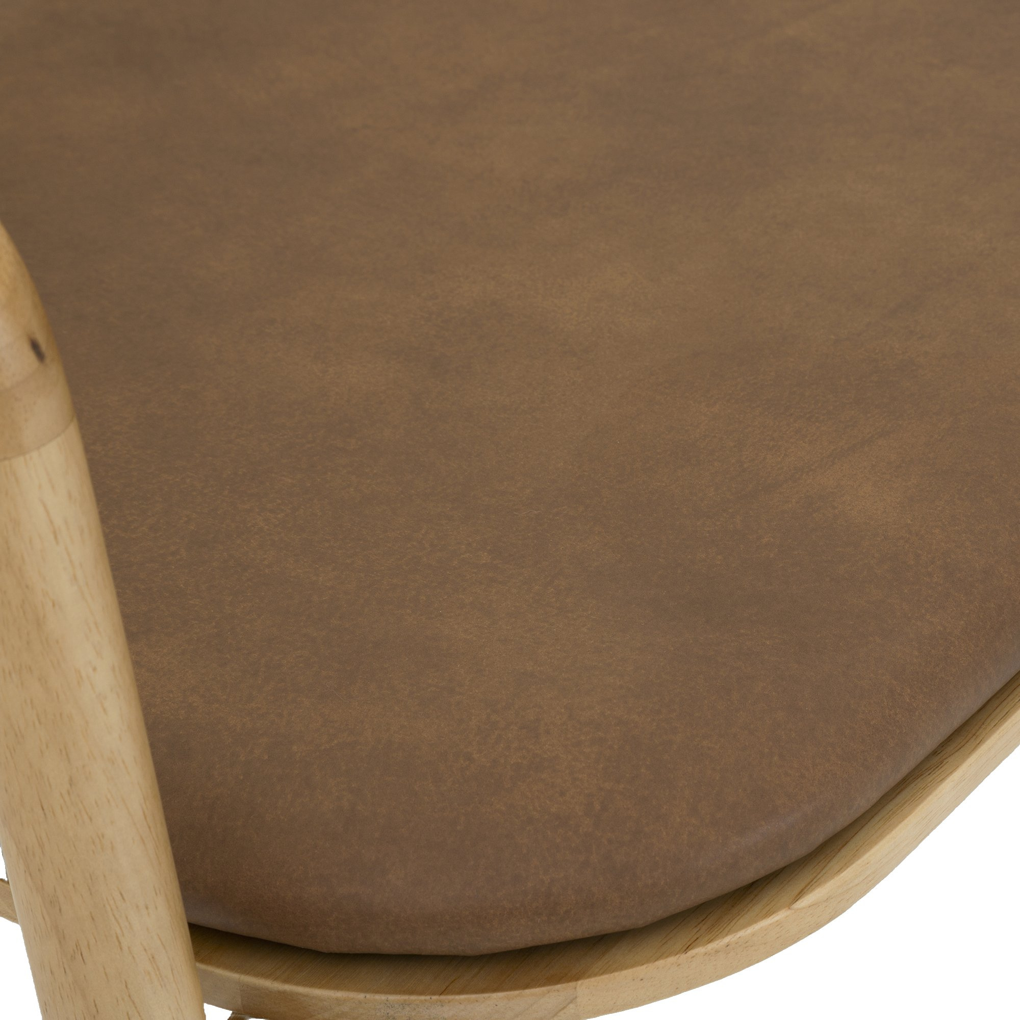 Lake Lounge Bench with Natural Rubberwood Frame and Courier Hazel Leather - image 6
