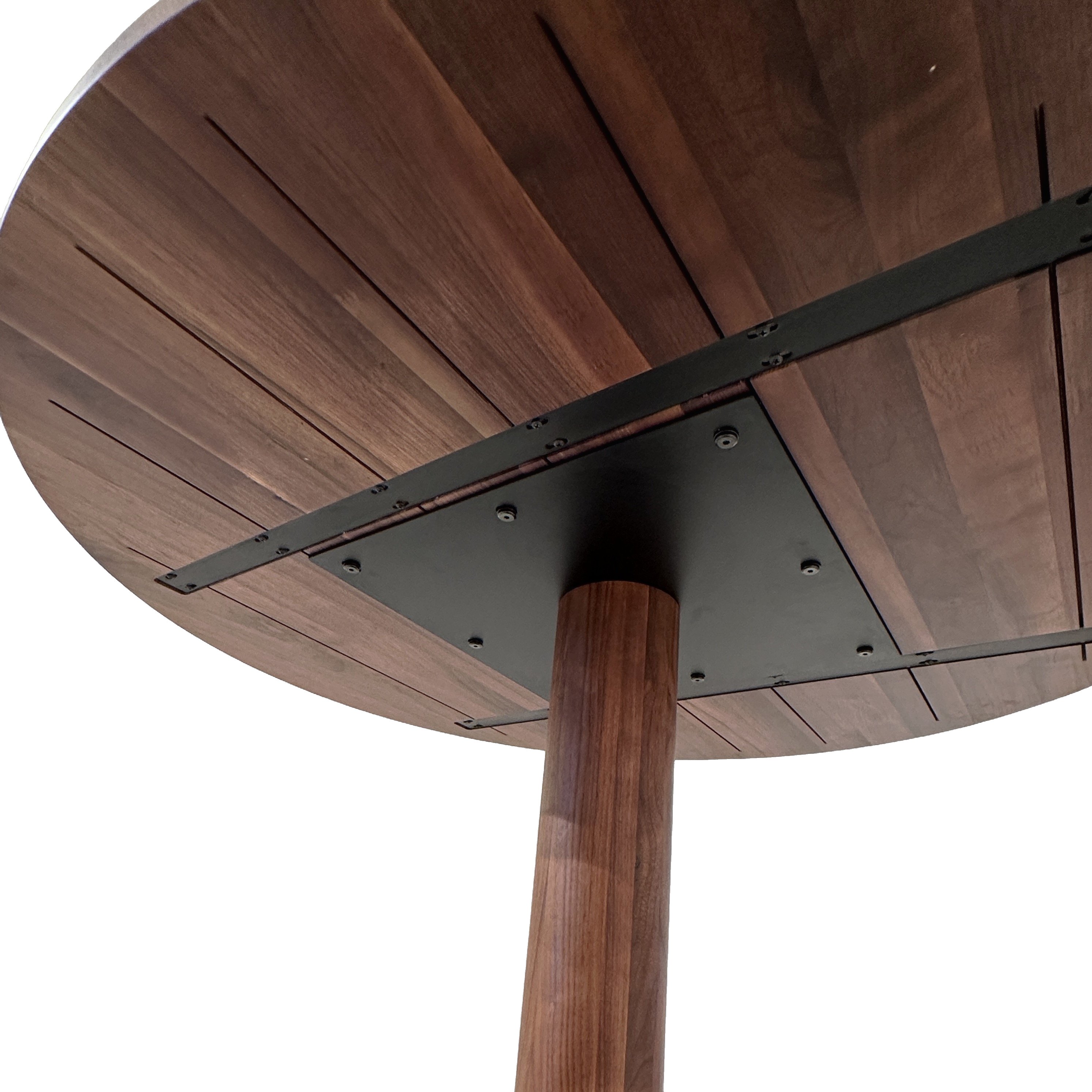 Mesa de Bar Belfast con Estructura de Metal Negro y Cubierta de Nogal Natural - image 3