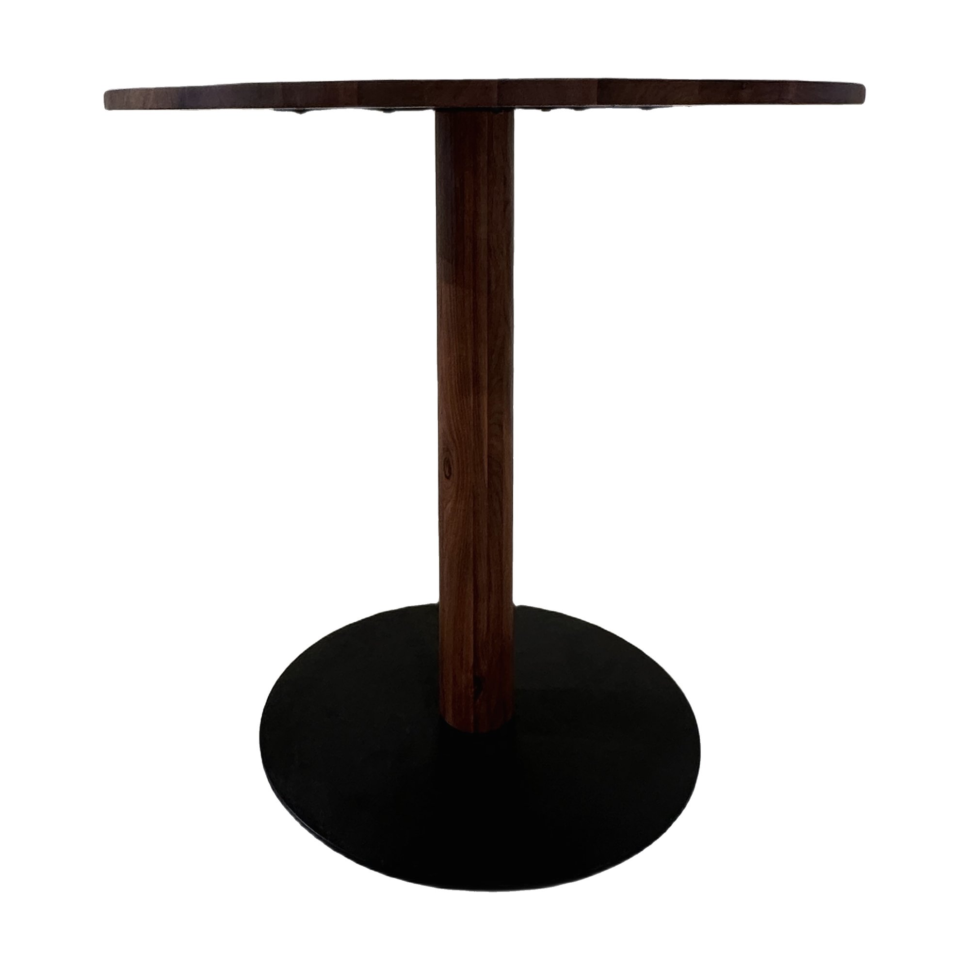 Mesa de Bar Belfast con Estructura de Metal Negro y Cubierta de Nogal Natural - image 5