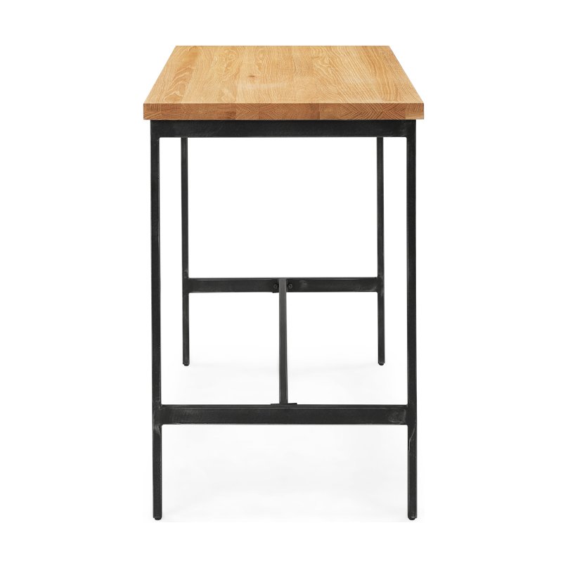 Calia Bar Table with Black Steel Frame and Natural Oak Top - image 2