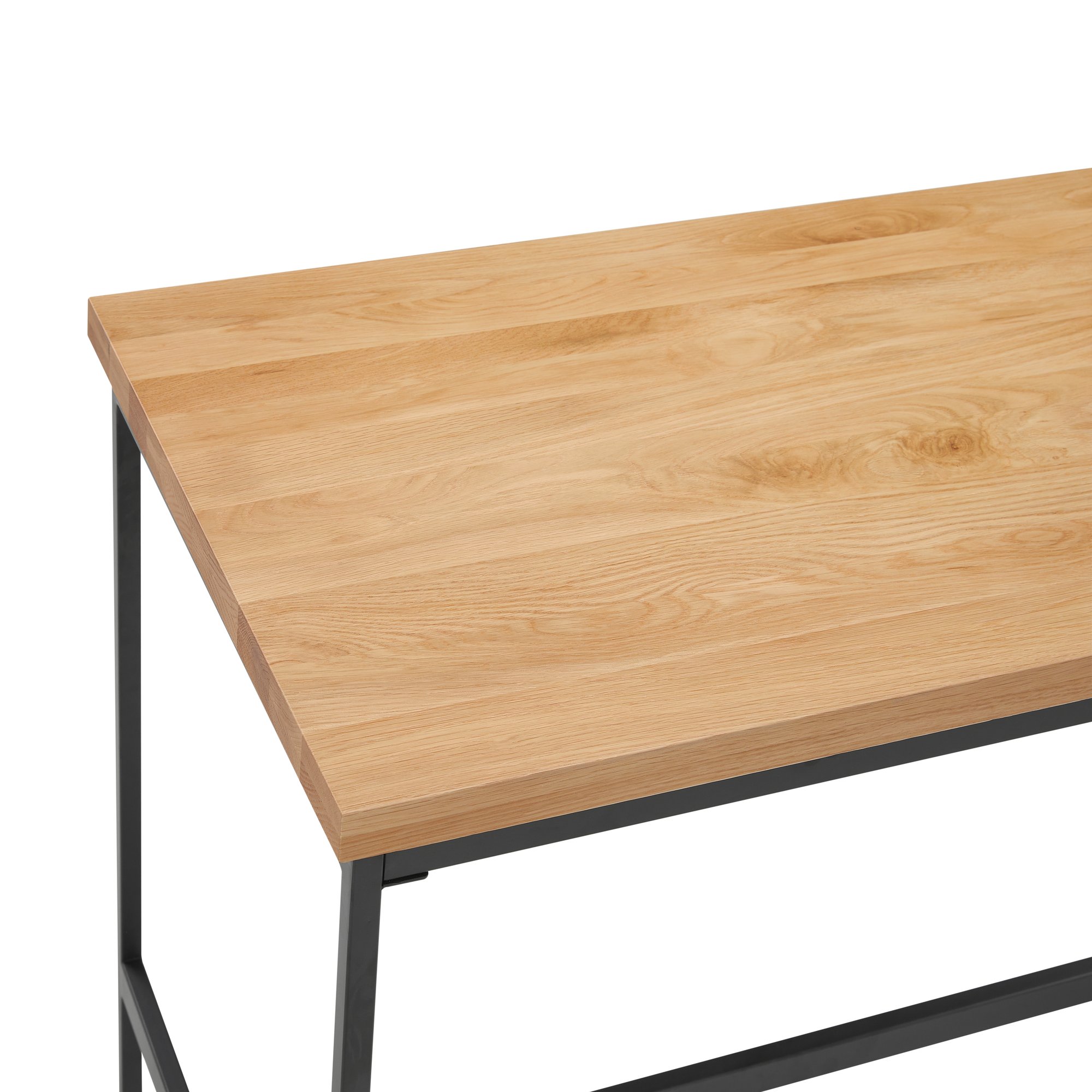 Calia Bar Table with Black Steel Frame and Natural Oak Top - image 4