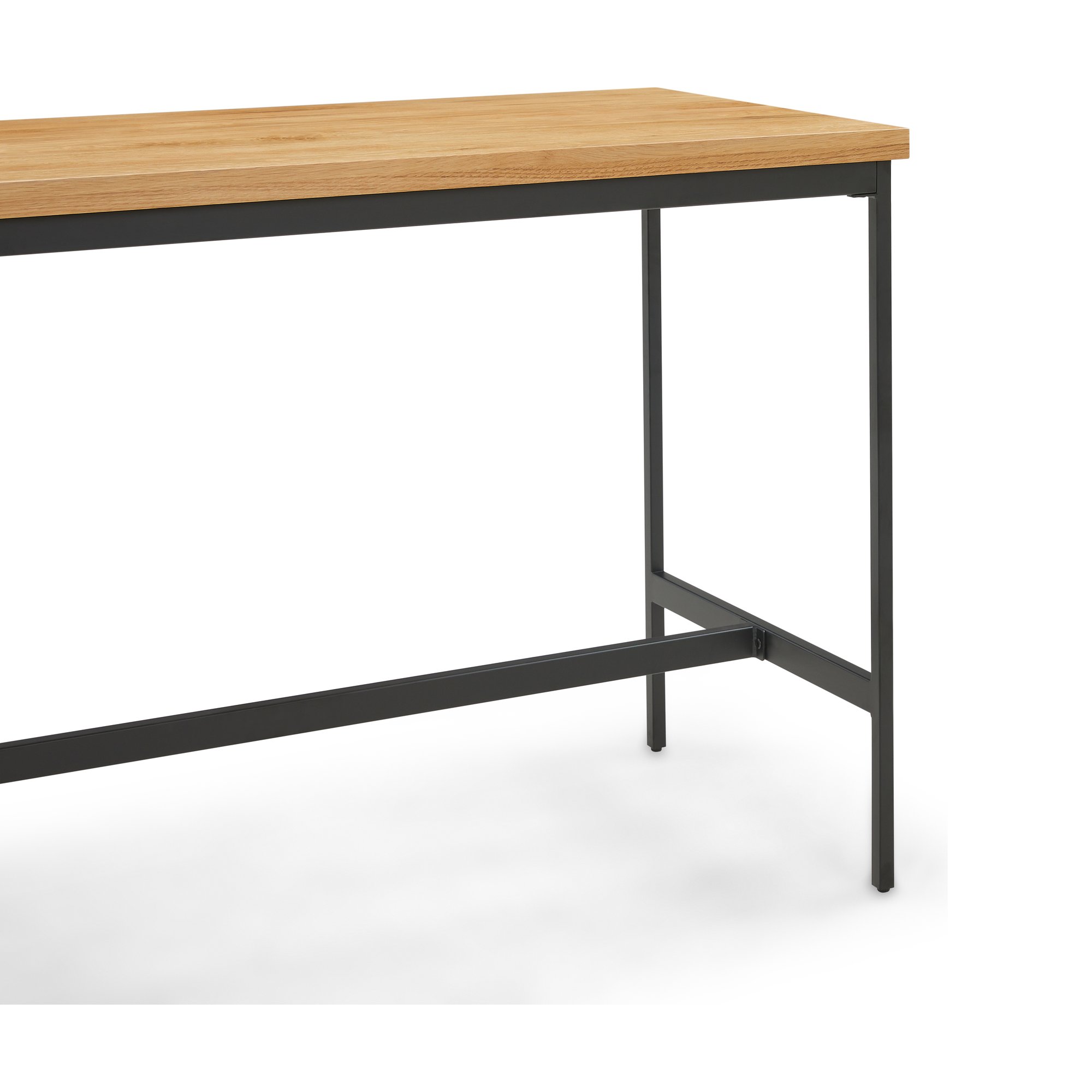 Calia Bar Table with Black Steel Frame and Natural Oak Top - image 5