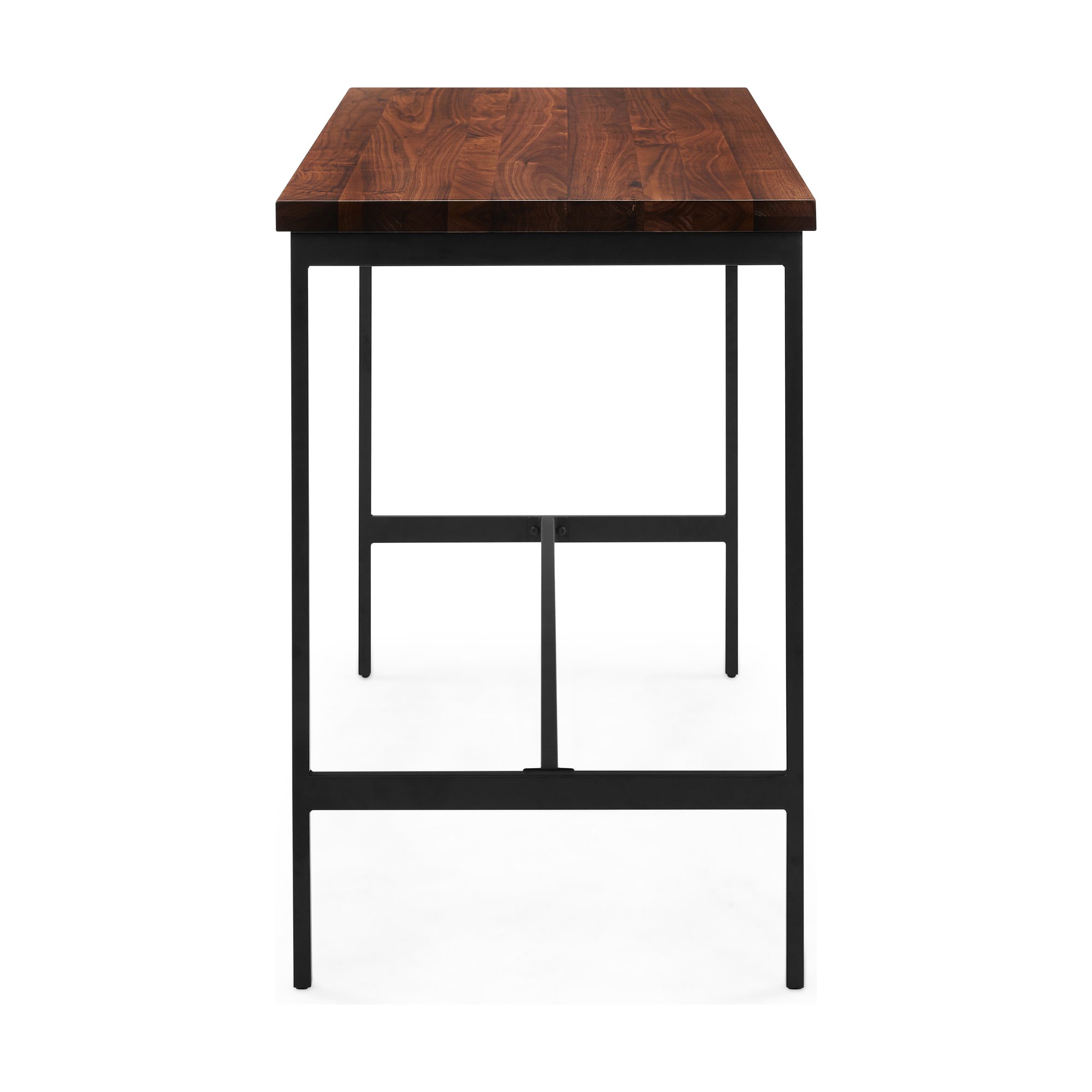 Mesa de Bar Calia con Estructura de Acero Negro y Cubierta de Nogal Natural - image 3