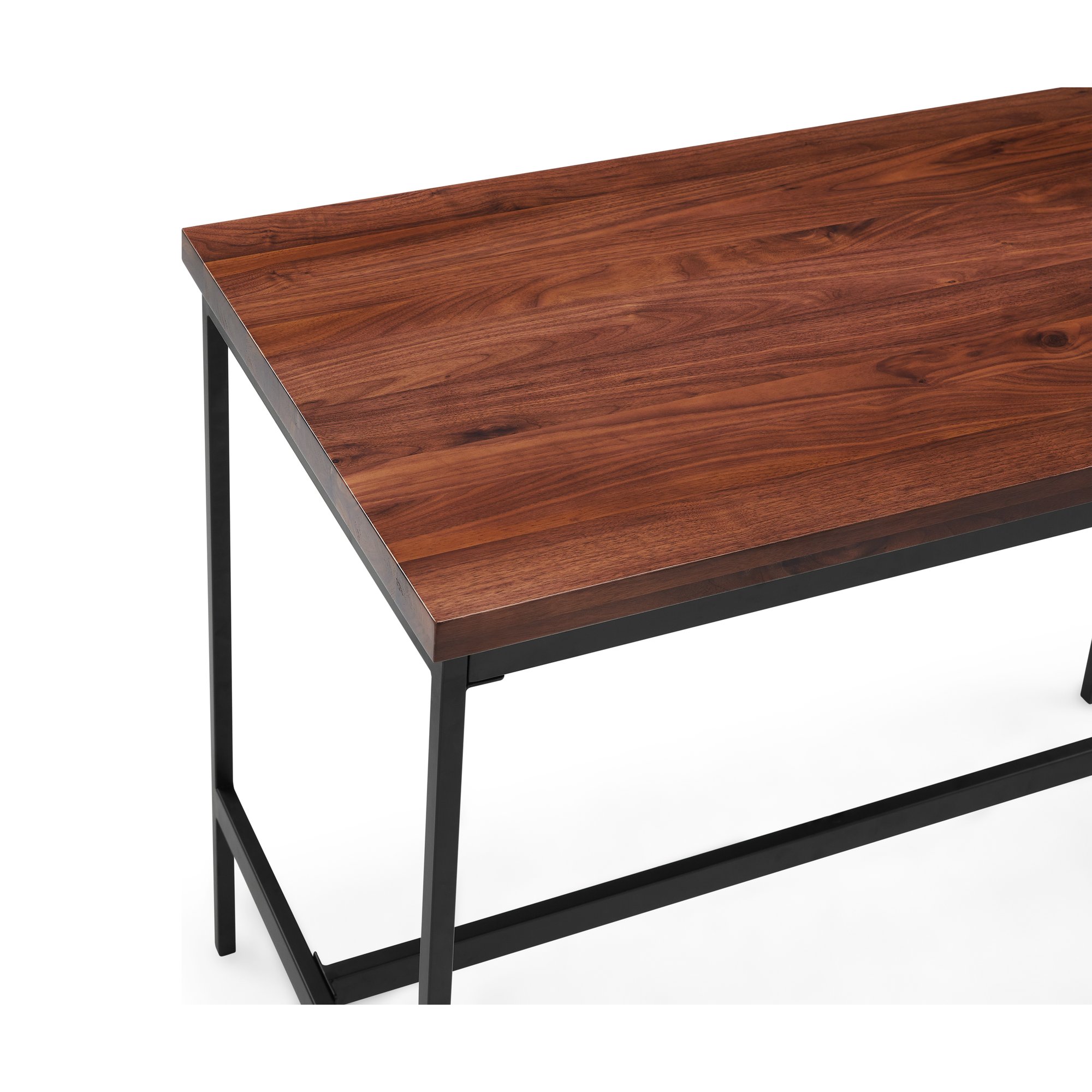 Mesa de Bar Calia con Estructura de Acero Negro y Cubierta de Nogal Natural - image 4