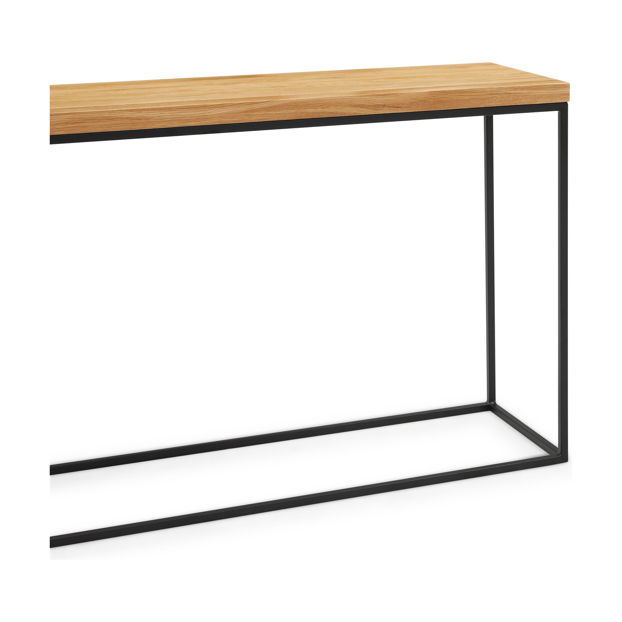 Consola Calia con Estructura de Acero Negro y Cubierta de Roble Natural, 120cm - image 3