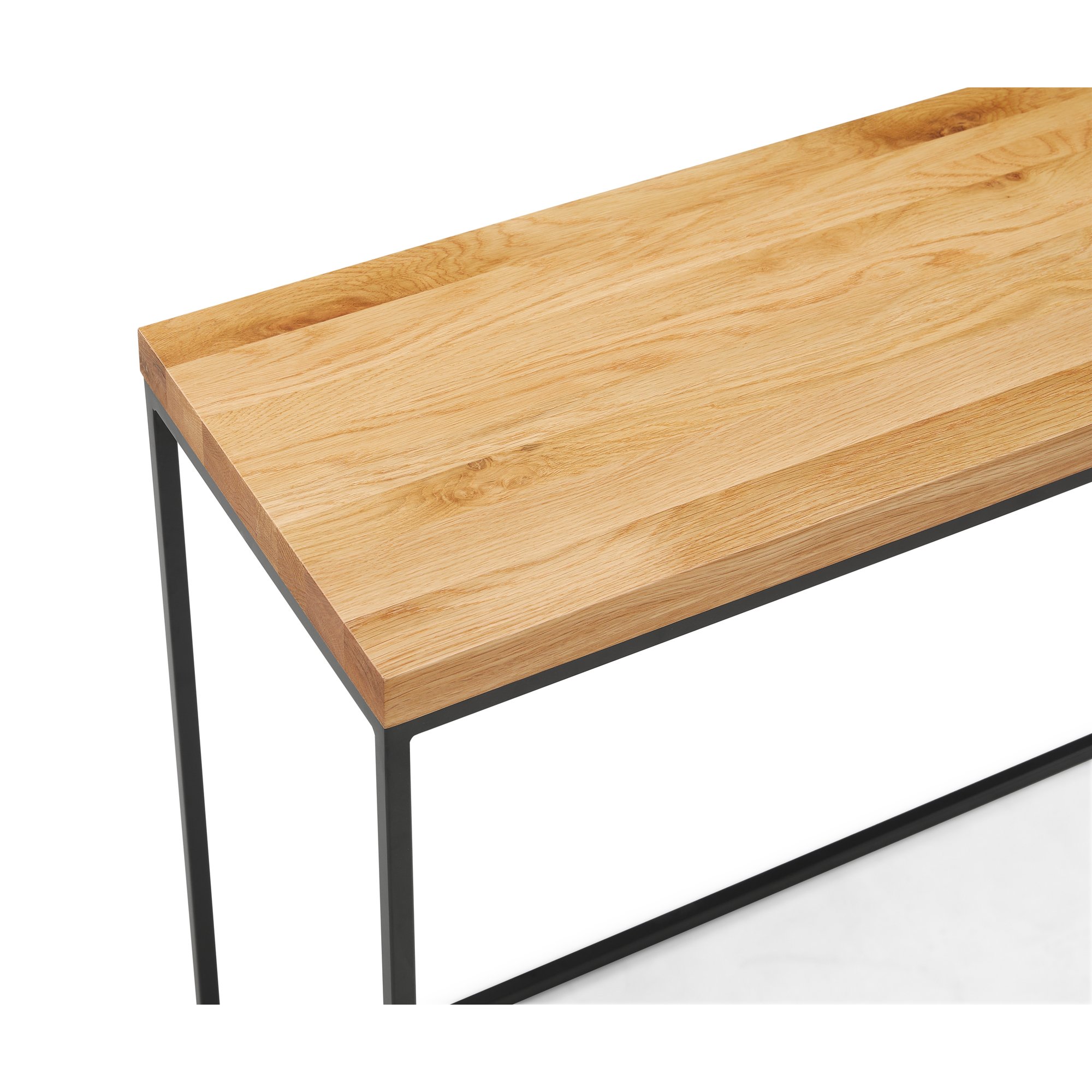 Consola Calia con Estructura de Acero Negro y Cubierta de Roble Natural, 120cm - image 5
