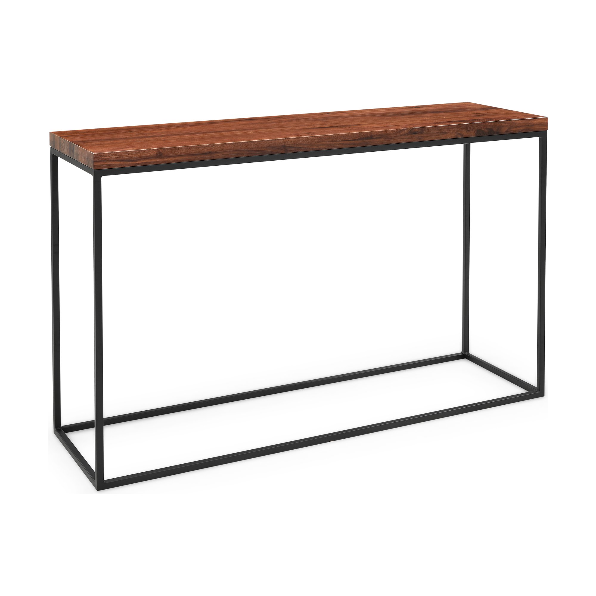 Consola Calia con Estructura de Acero Negro y Cubierta de Nogal Natural, 120cm - image 1