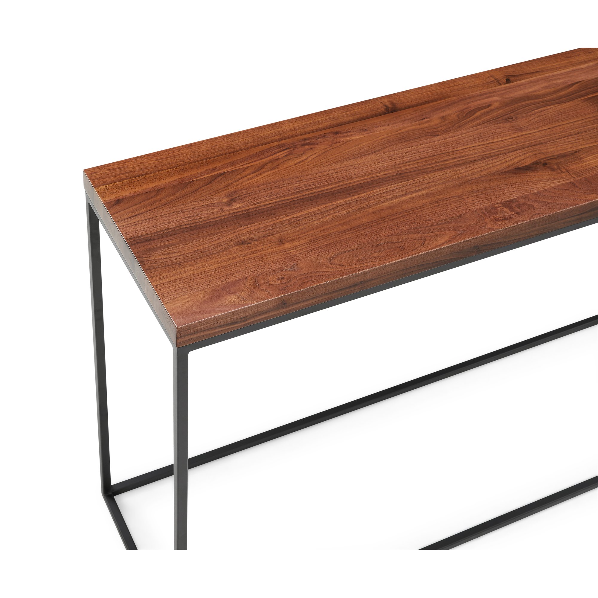 Consola Calia con Estructura de Acero Negro y Cubierta de Nogal Natural, 120cm - image 4