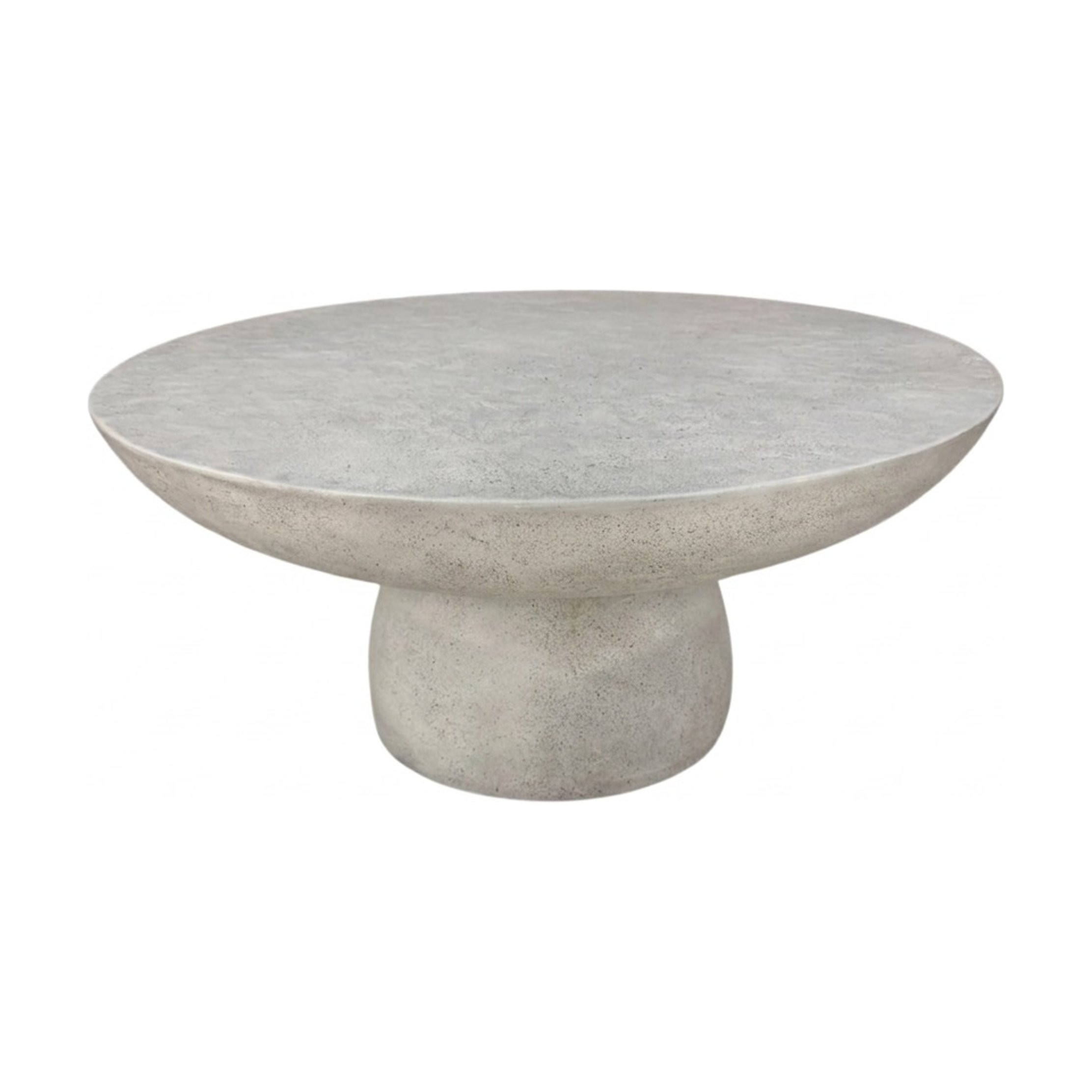 Mesa de Centro Gato en Fibrocemento Gris Claro con Acabado Rugoso, 72cm de diámetro - image 1