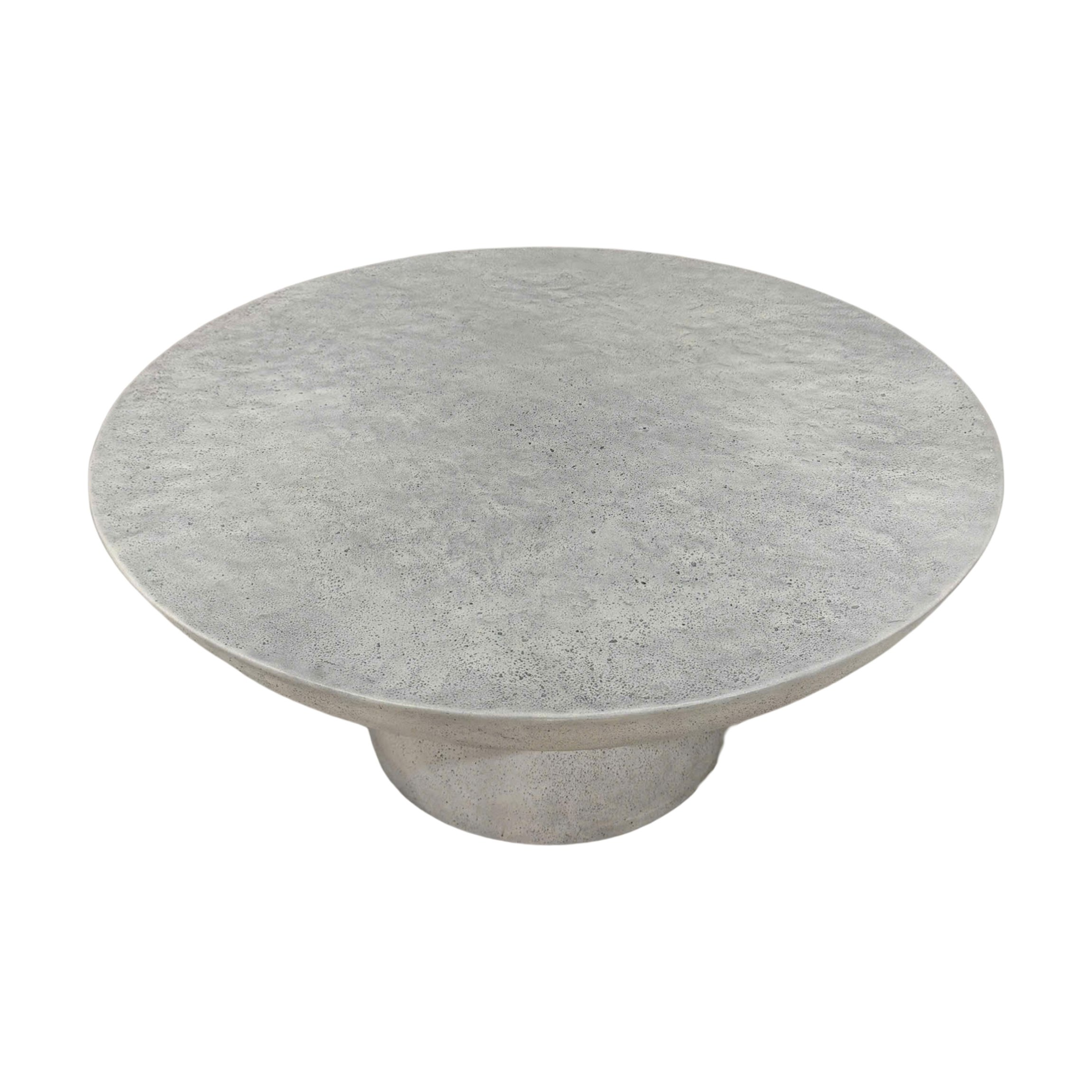 Mesa de Centro Gato en Fibrocemento Gris Claro con Acabado Rugoso, 72cm de diámetro - image 2
