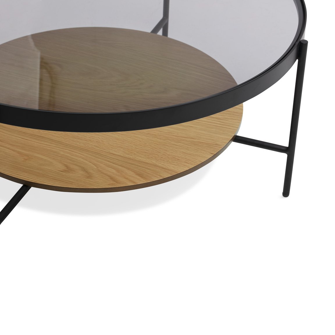Glam Coffee Table in Smoked Glass, 90cm - image 2