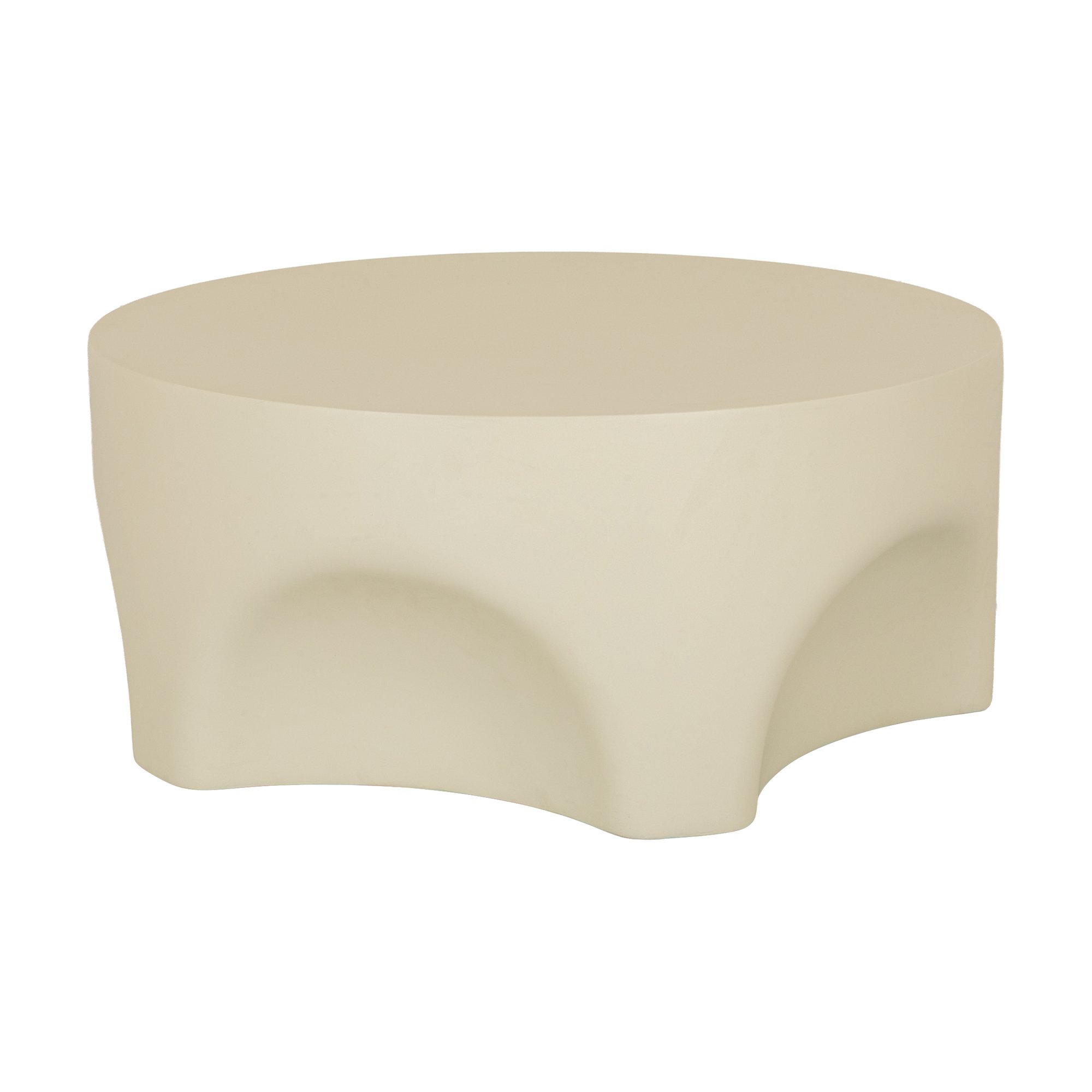 Mesa de Centro Revolver en Fibrocemento Blanco con Acabado Liso, 70cm de diámetro - image 1