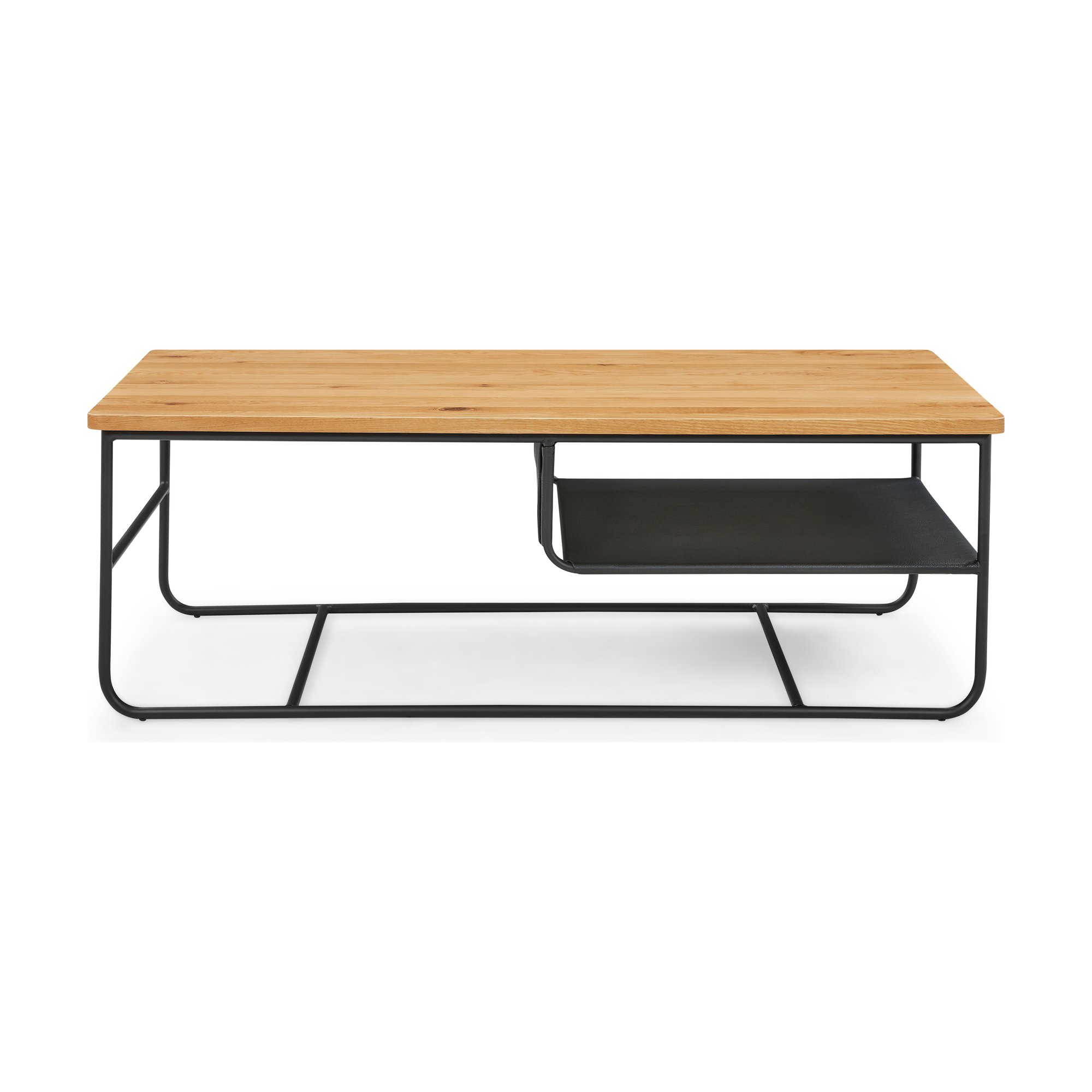 Mesa de Centro Square con Estructura de Acero Negro y Cubierta de Roble Natural, 120cm - image 4
