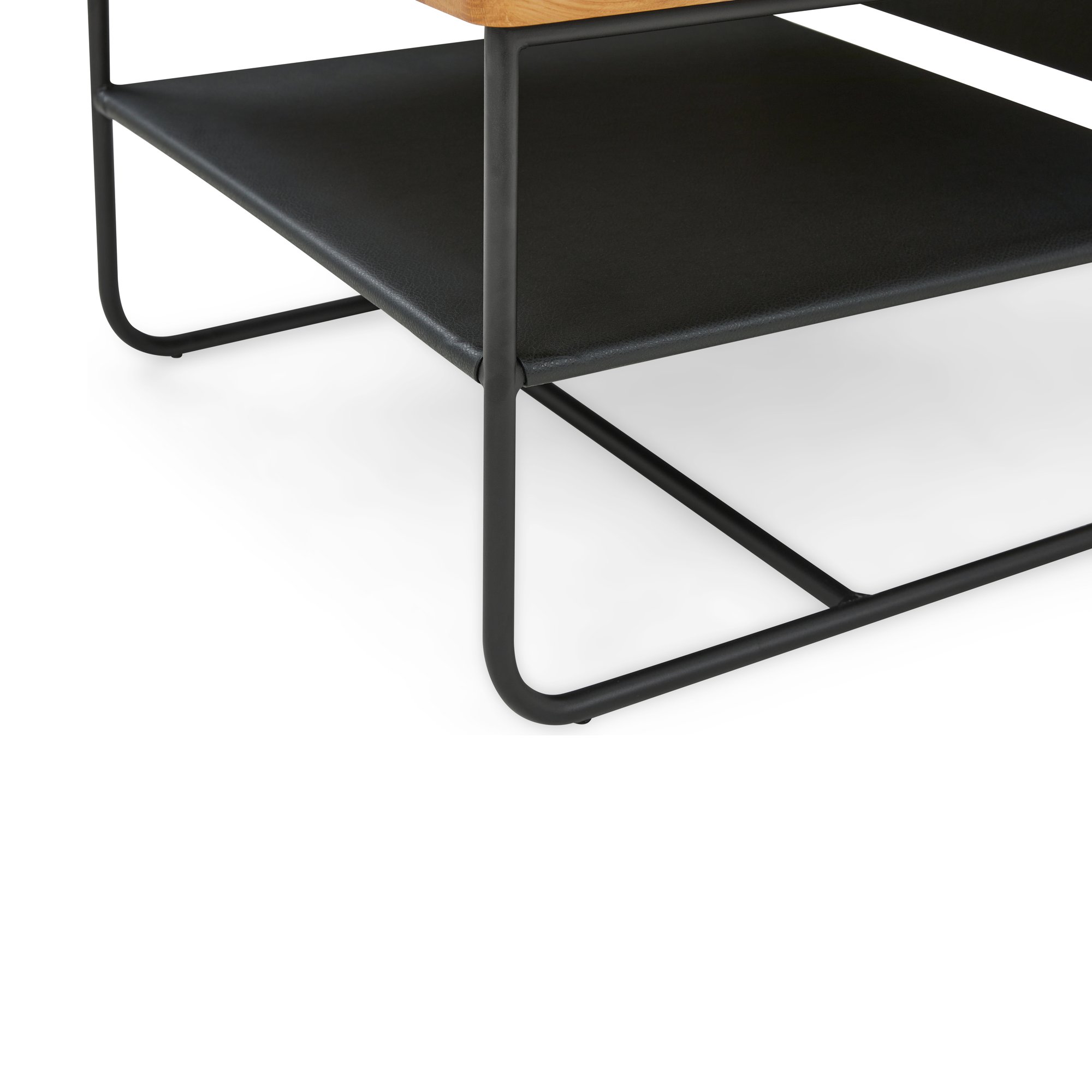 Mesa de Centro Square con Estructura de Acero Negro y Cubierta de Roble Natural, 120cm - image 7