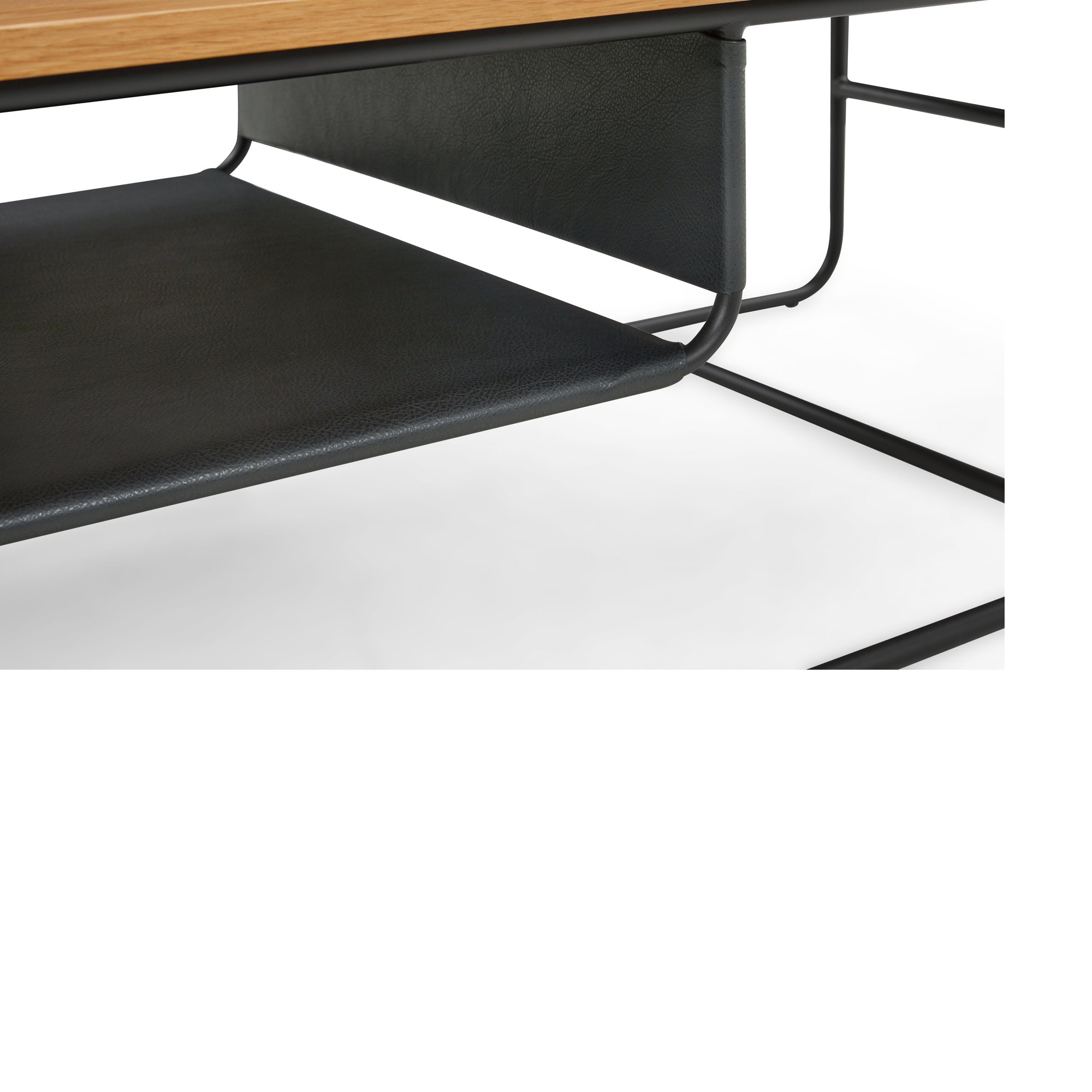 Mesa de Centro Square con Estructura de Acero Negro y Cubierta de Roble Natural, 120cm - image 8