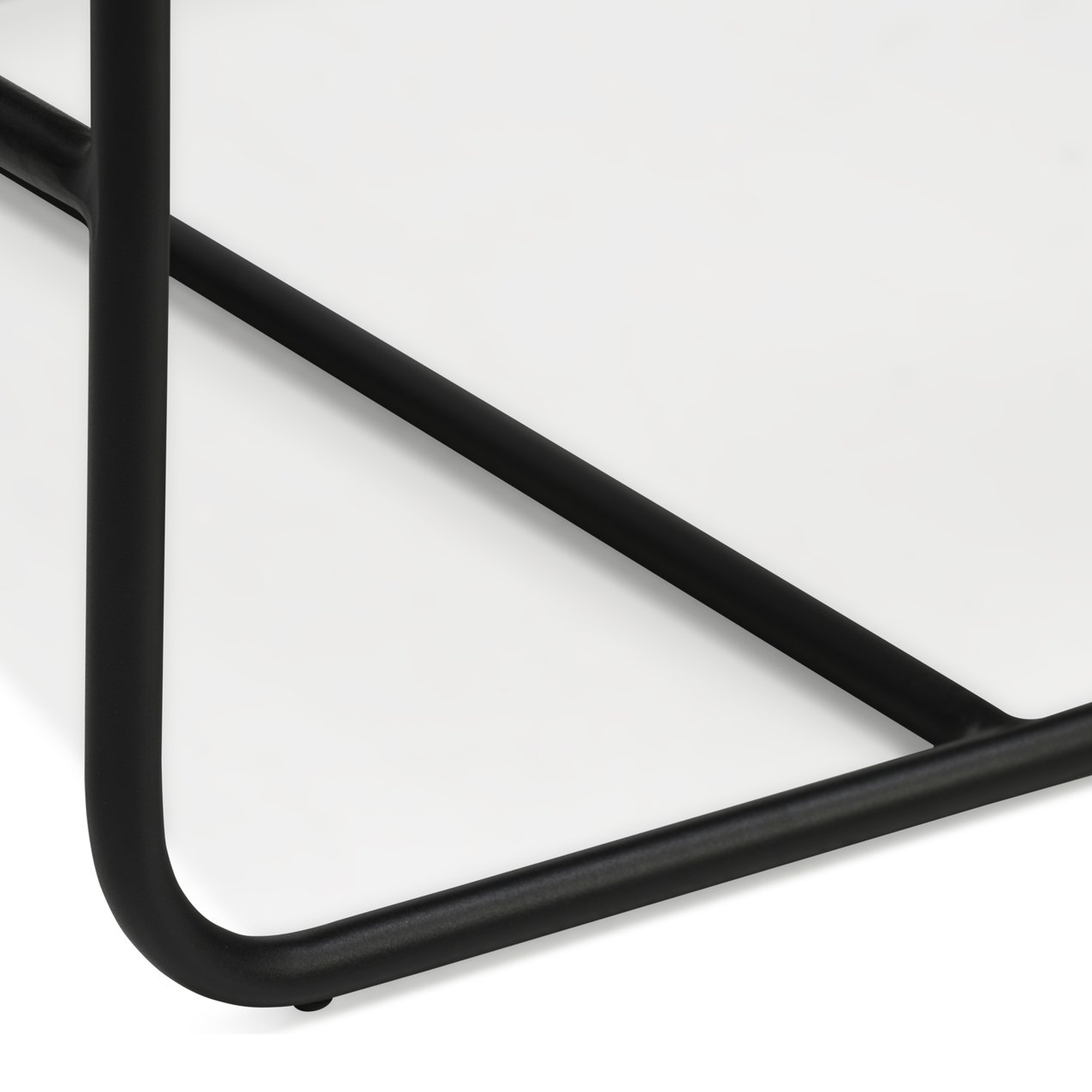 Square Coffee Table with Black Steel Frame and Natural Walnut Top in 120cm - image 8