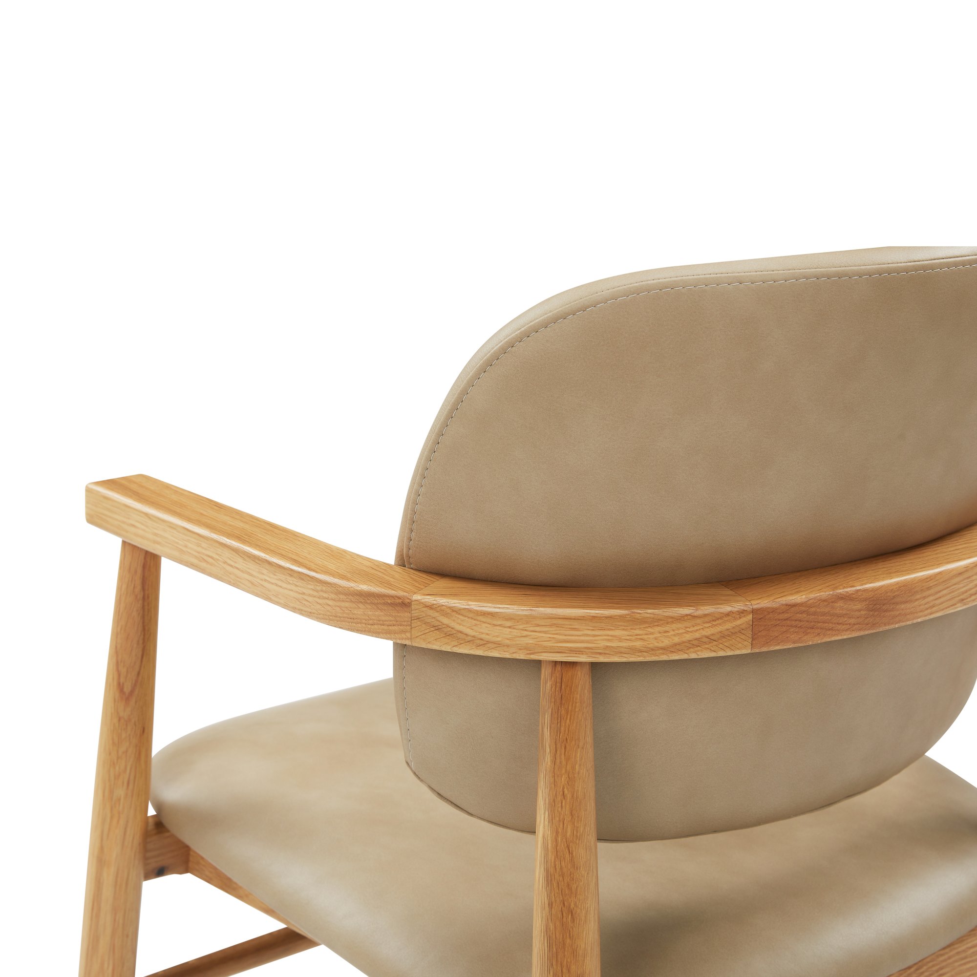 Silla de Comedor Aura con Brazos, con Estructura de Roble Natural y Cuero Corda - image 11