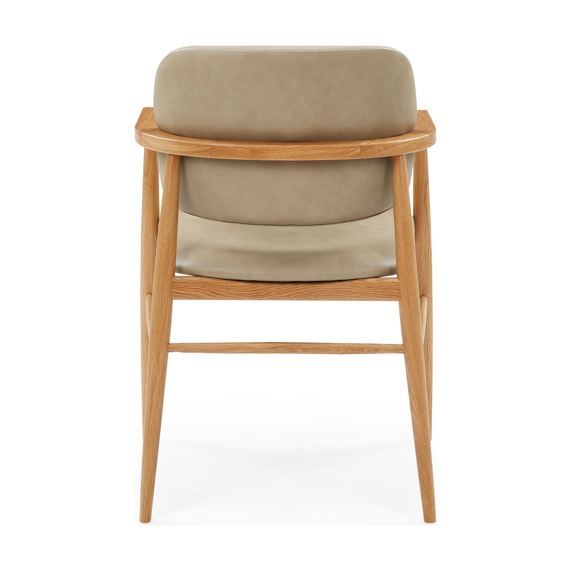 Silla de Comedor Aura con Brazos, con Estructura de Roble Natural y Cuero Corda - image 4