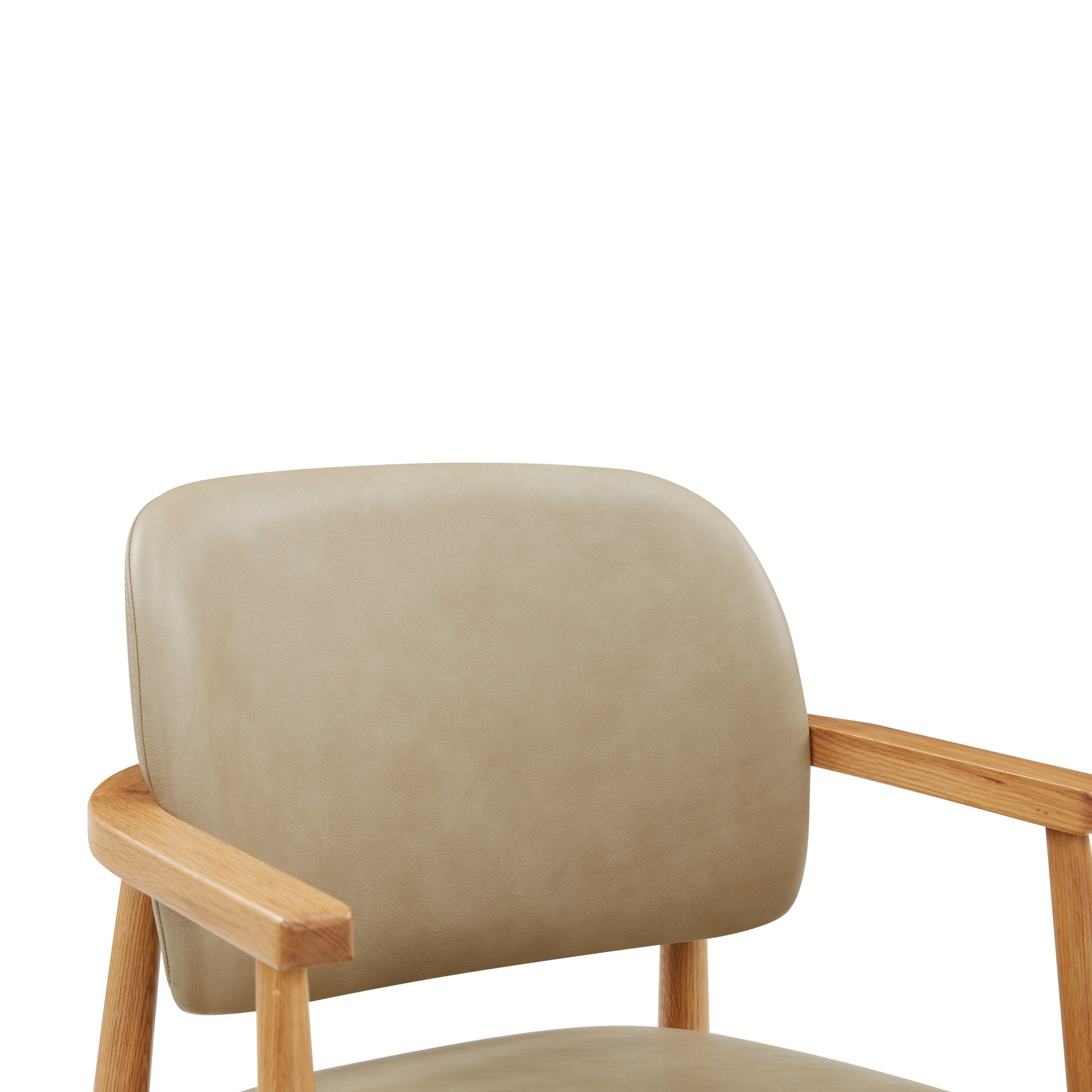 Silla de Comedor Aura con Brazos, con Estructura de Roble Natural y Cuero Corda - image 6