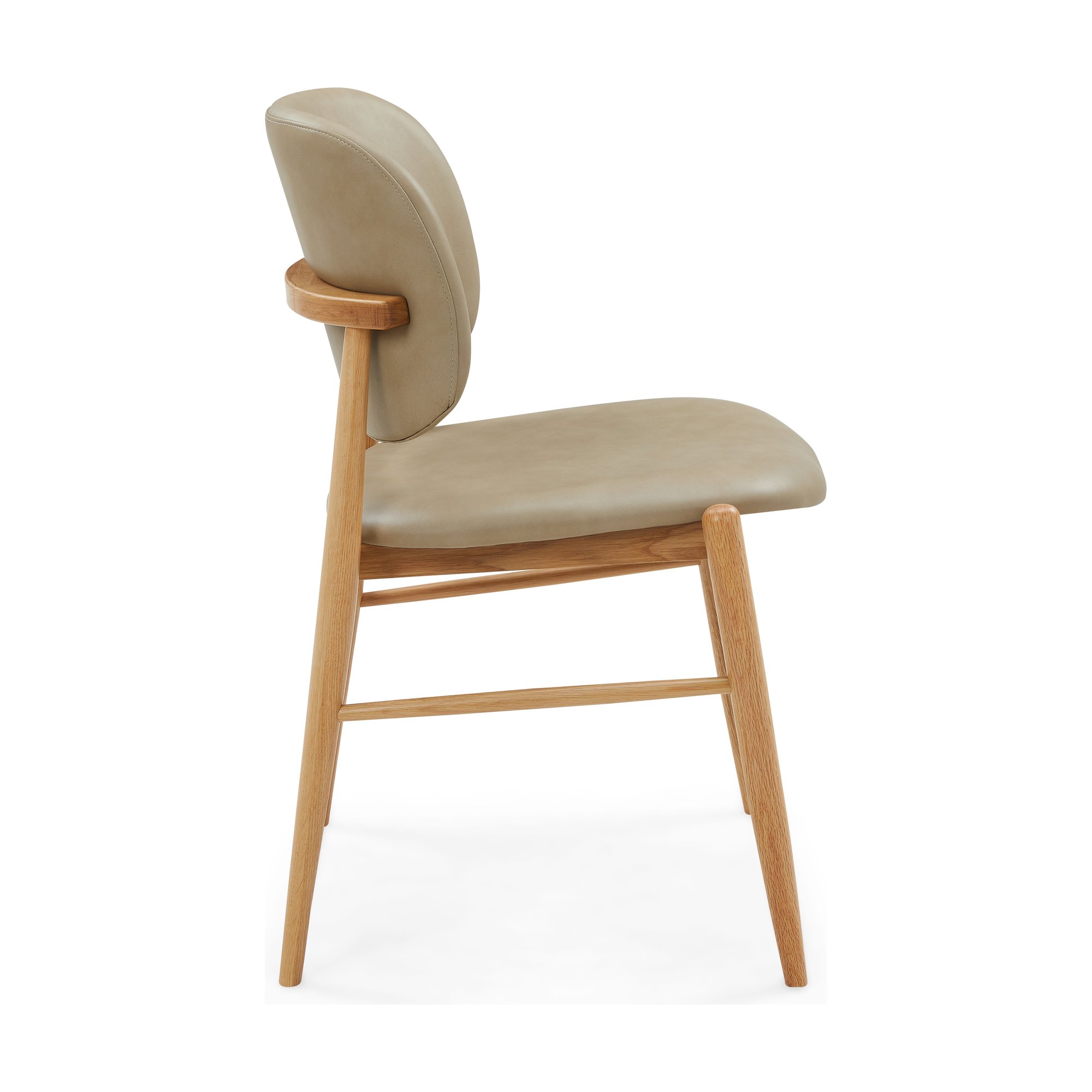 Silla de Comedor Aura con Estructura de Roble Natural y Cuero Corda - image 3