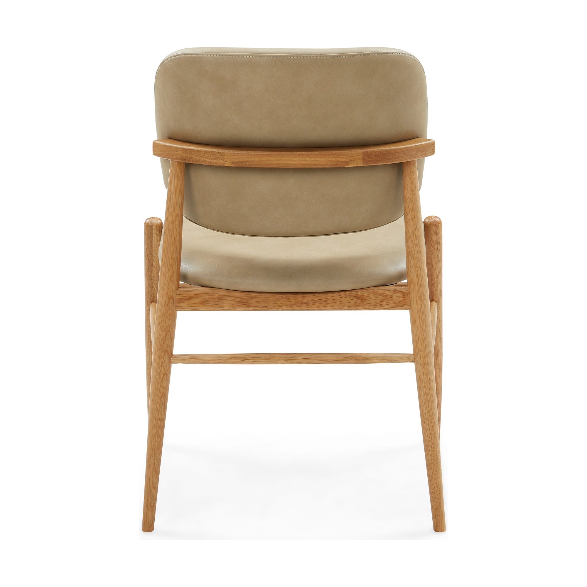 Silla de Comedor Aura con Estructura de Roble Natural y Cuero Corda - image 4