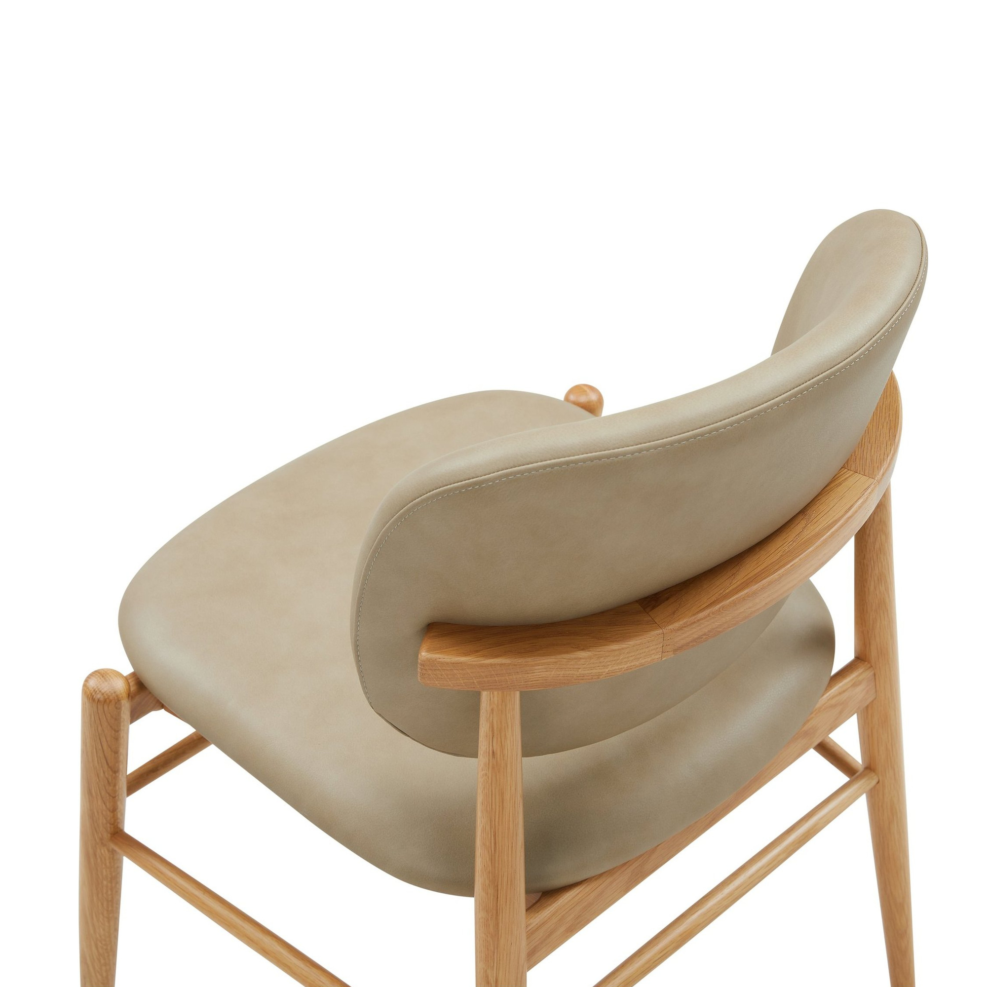 Silla de Comedor Aura con Estructura de Roble Natural y Cuero Corda - image 5