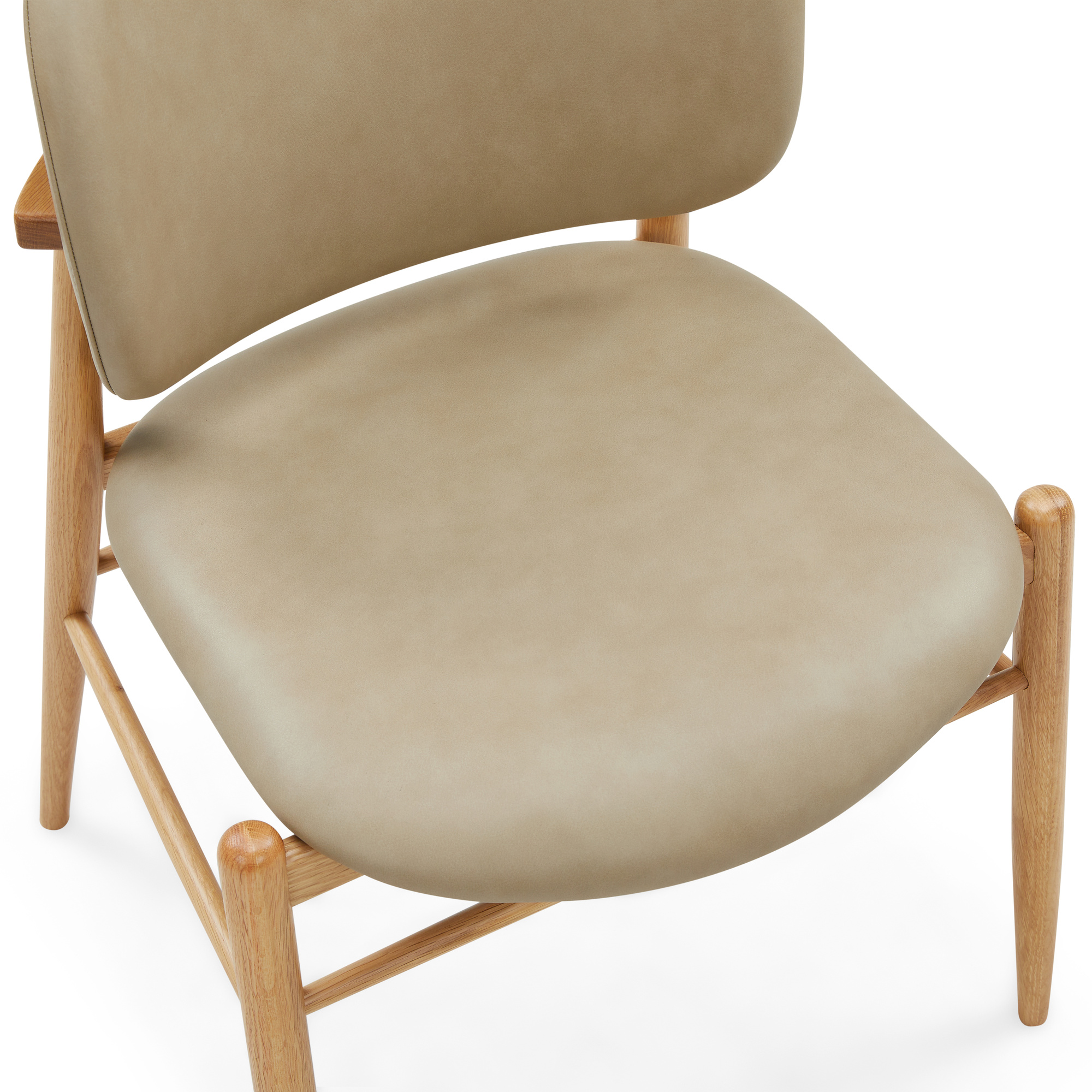 Silla de Comedor Aura con Estructura de Roble Natural y Cuero Corda - image 7