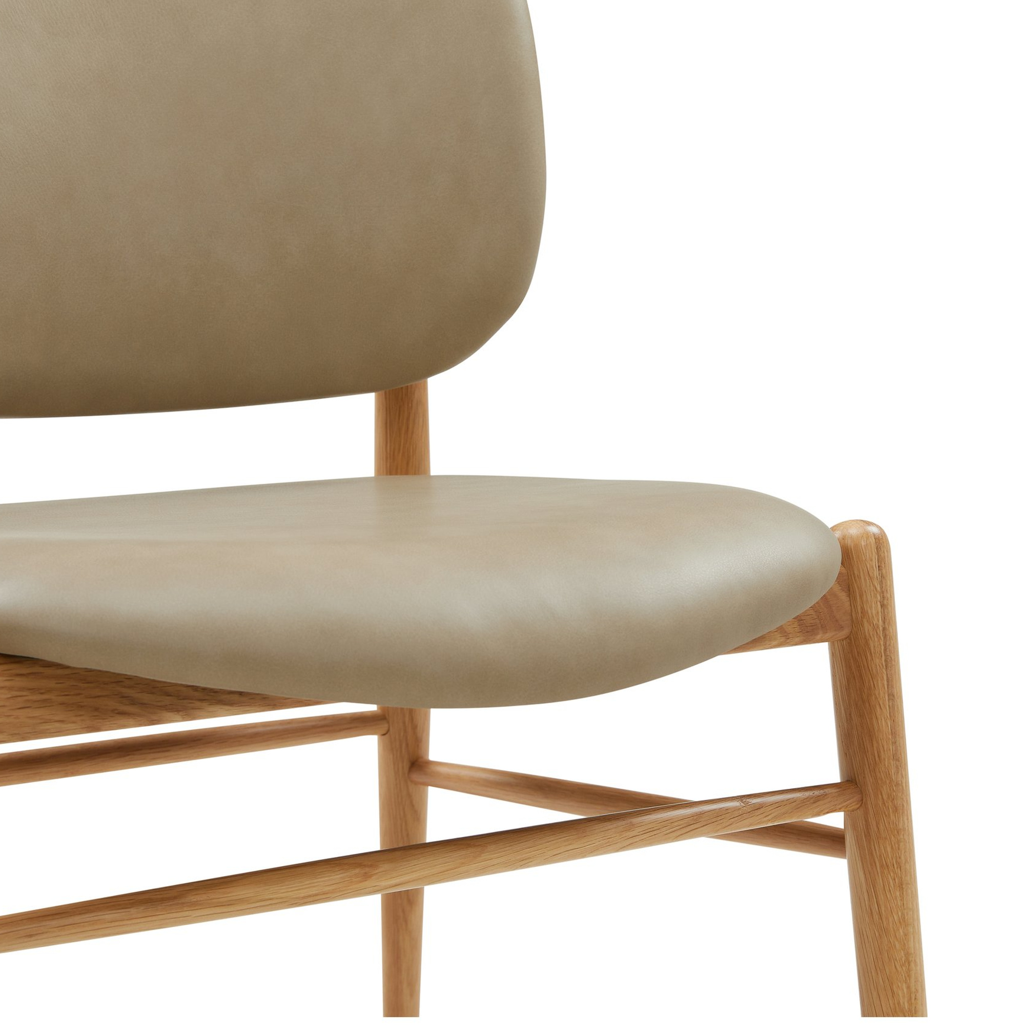Silla de Comedor Aura con Estructura de Roble Natural y Cuero Corda - image 8