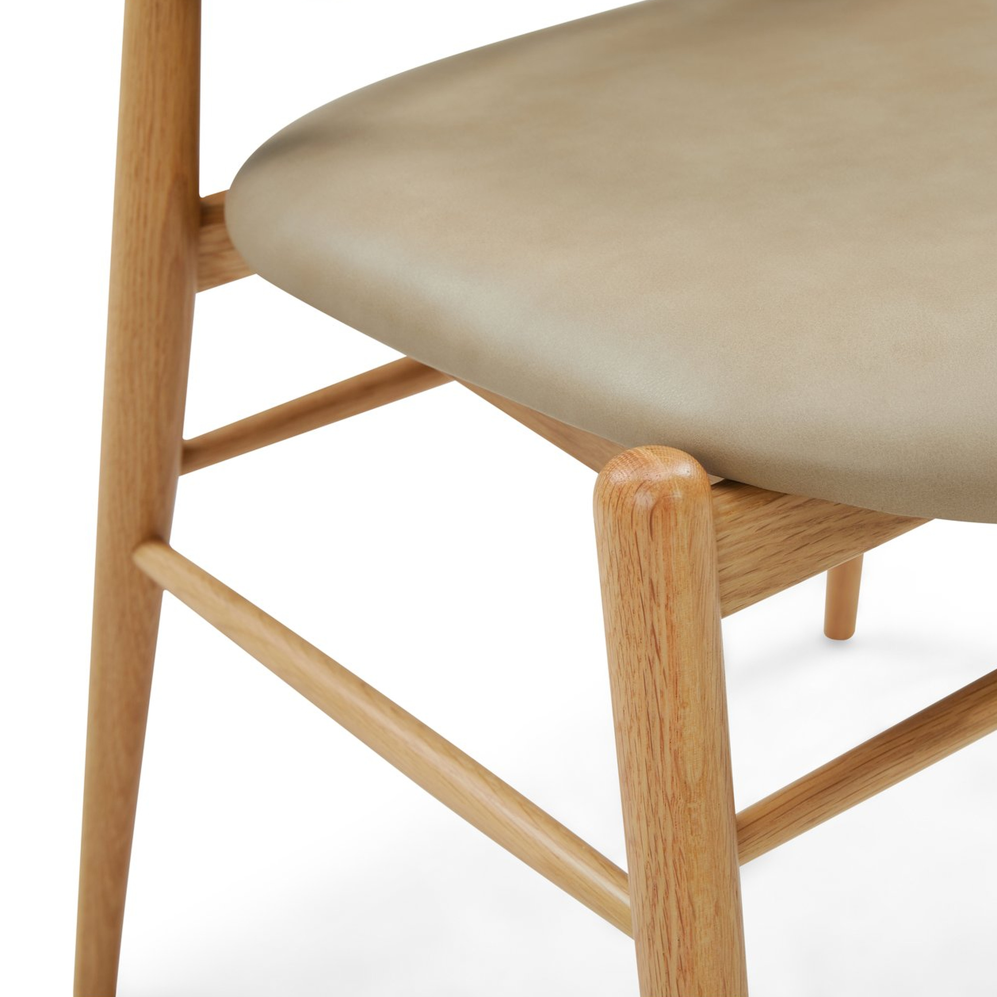 Silla de Comedor Aura con Estructura de Roble Natural y Cuero Corda - image 9