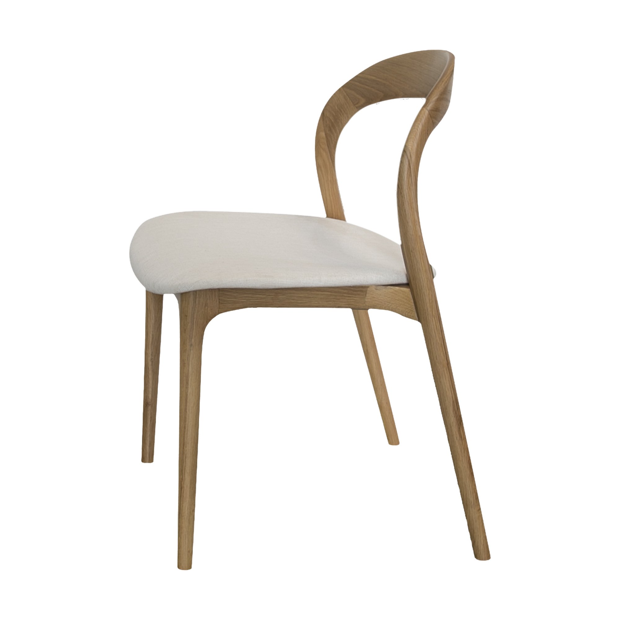 Silla de Comedor Bentwood con Estructura de Roble Natural y Tela Diego Cream - image 3