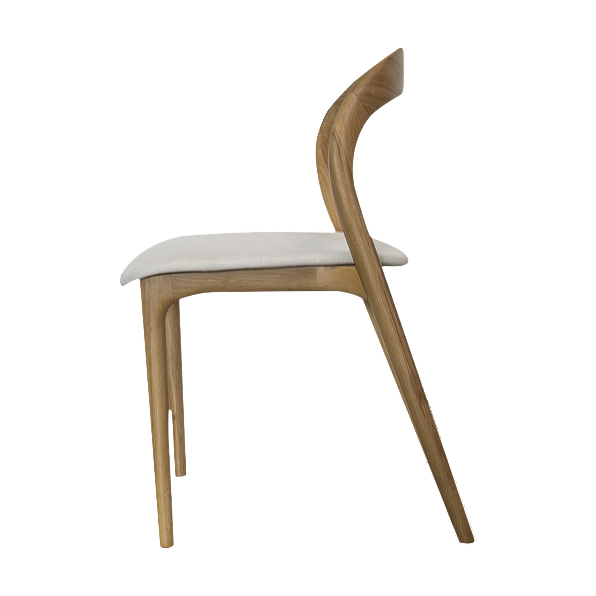 Silla de Comedor Bentwood con Estructura de Roble Natural y Tela Diego Cream - image 4