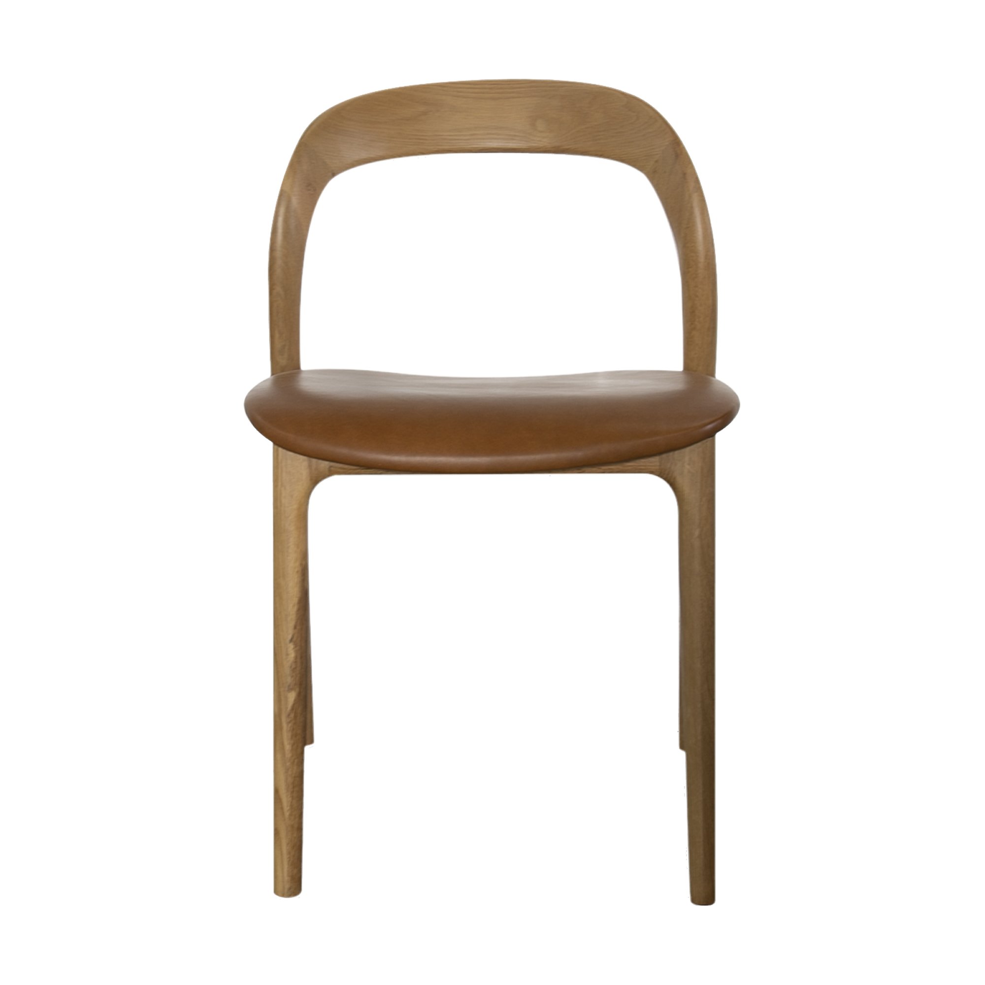 Bentwood Dining Chair with Natural Oak Frame and Oxford Spice Leather - image 2