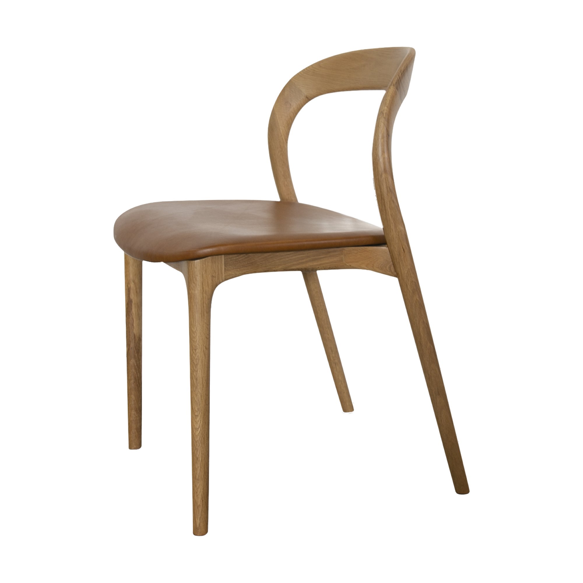 Bentwood Dining Chair with Natural Oak Frame and Oxford Spice Leather - image 3