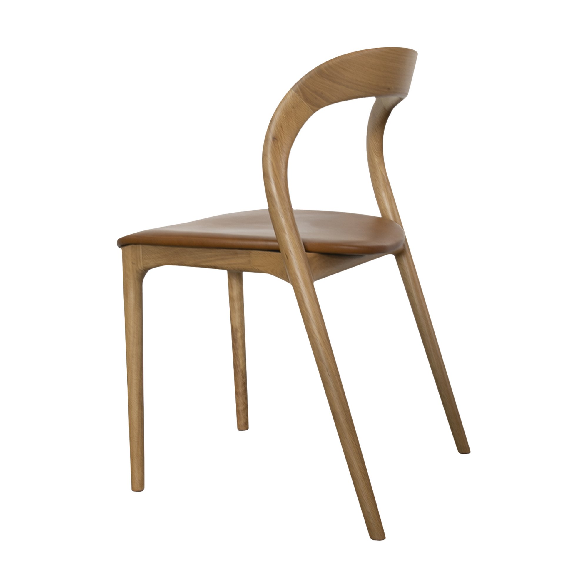 Bentwood Dining Chair with Natural Oak Frame and Oxford Spice Leather - image 4