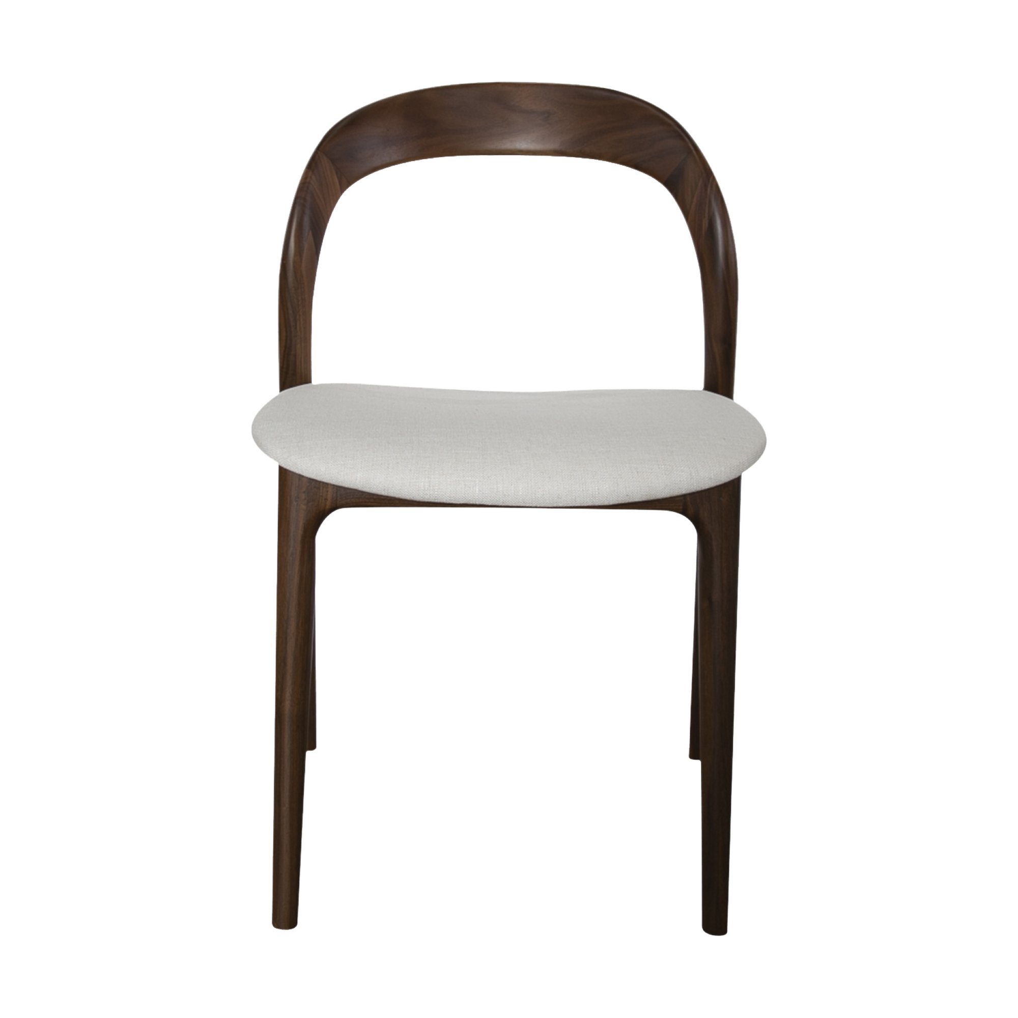 Bentwood Dining Chair with Natural Walnut Frame and Diego Cream Fabric - image 2