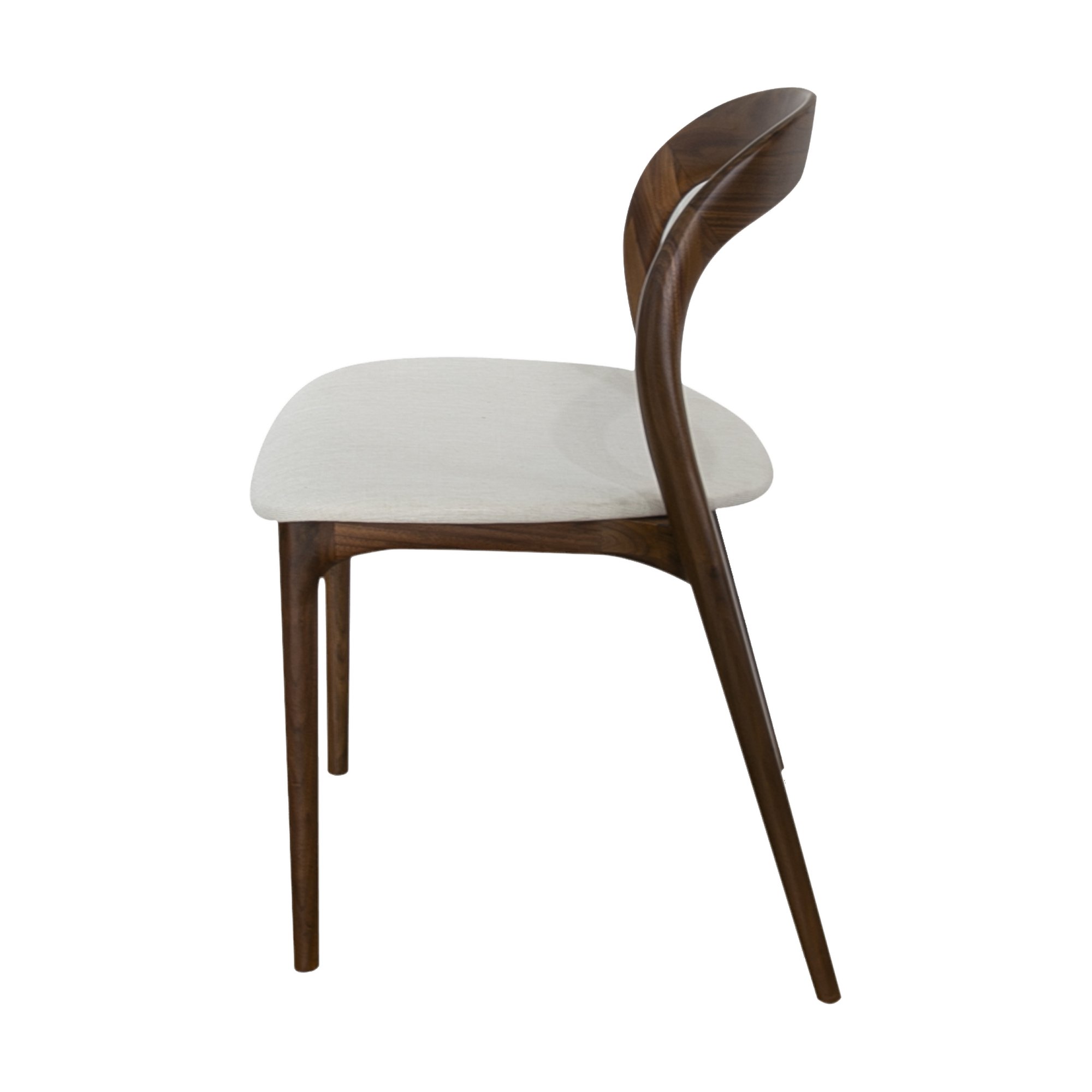 Bentwood Dining Chair with Natural Walnut Frame and Diego Cream Fabric - image 4