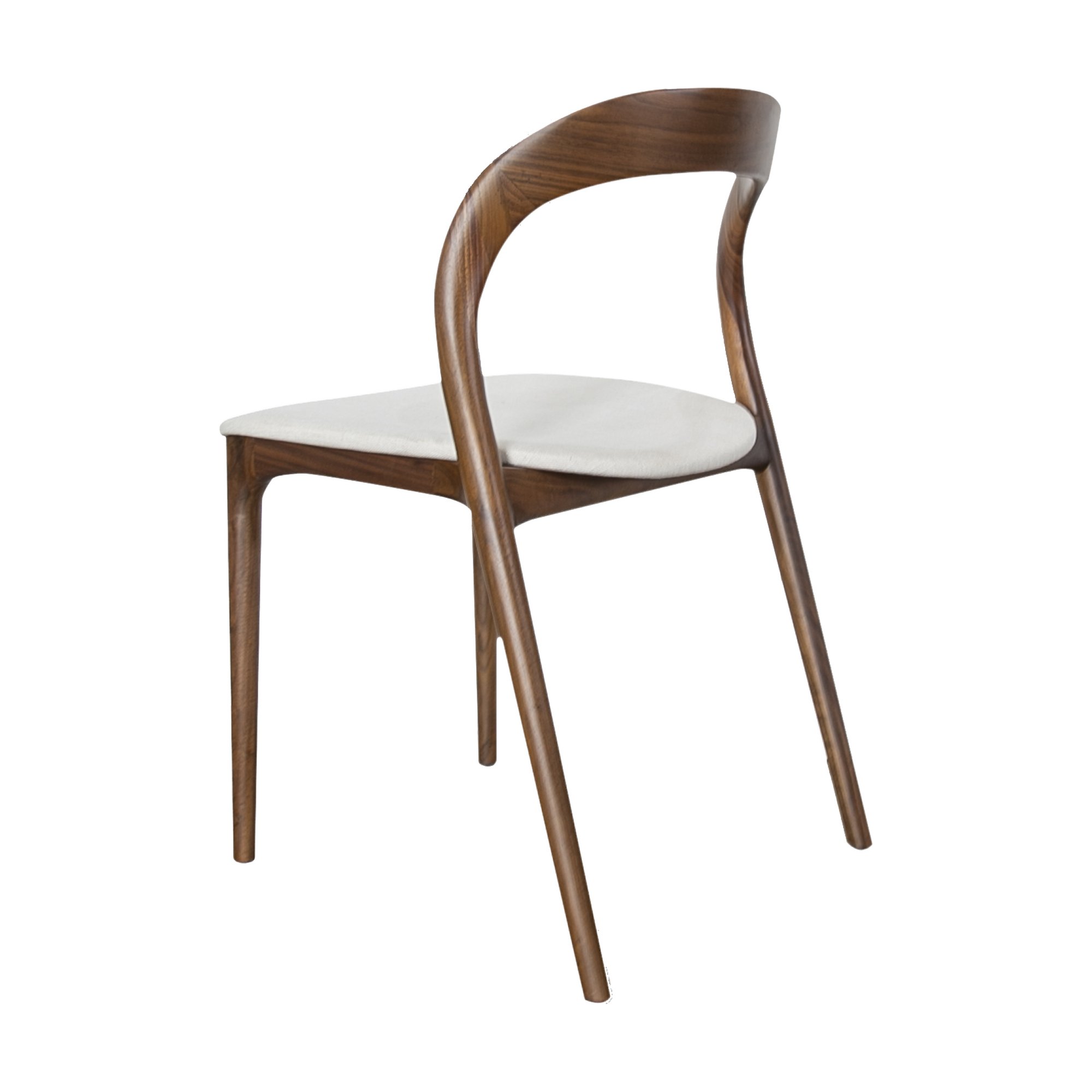 Bentwood Dining Chair with Natural Walnut Frame and Diego Cream Fabric - image 5