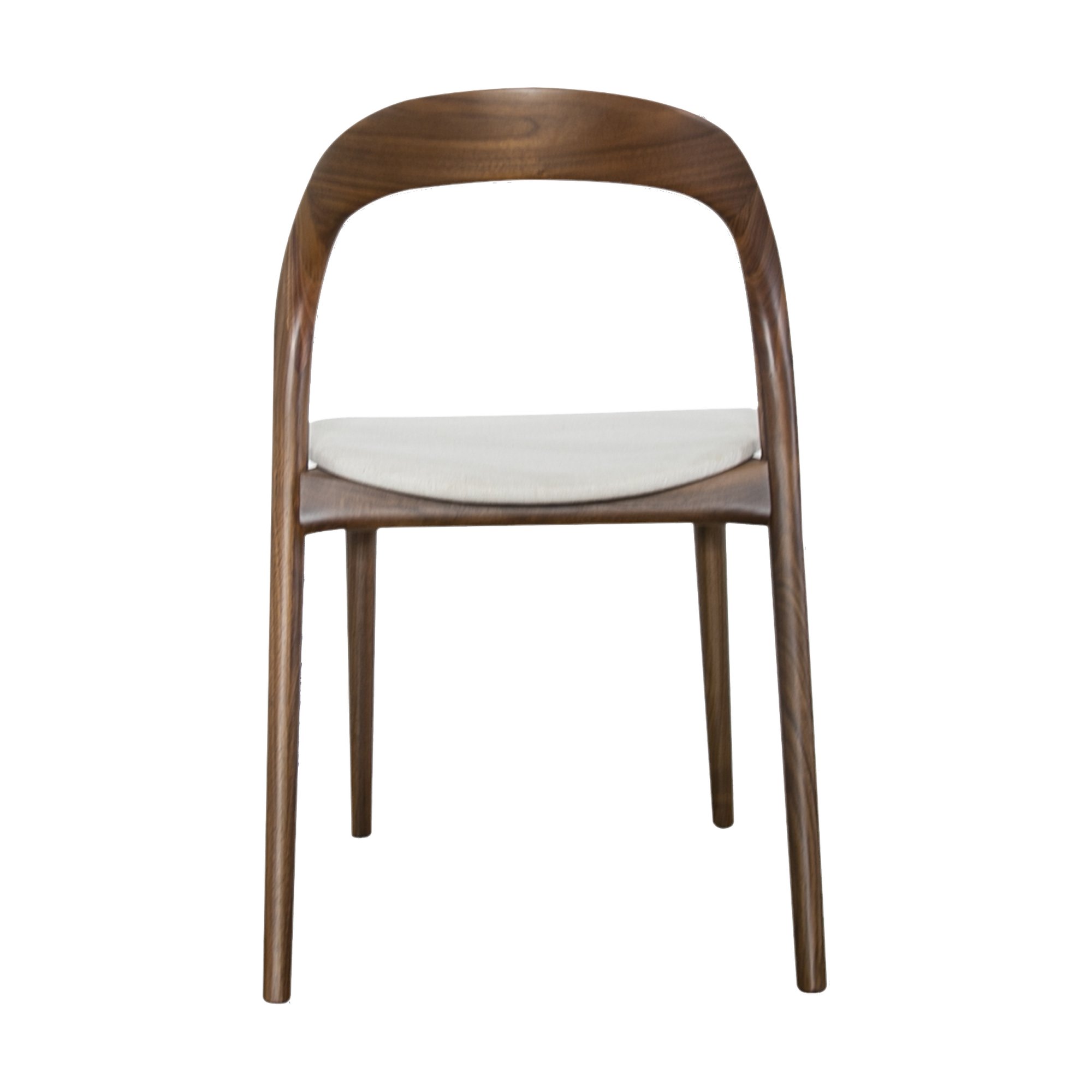 Bentwood Dining Chair with Natural Walnut Frame and Diego Cream Fabric - image 6