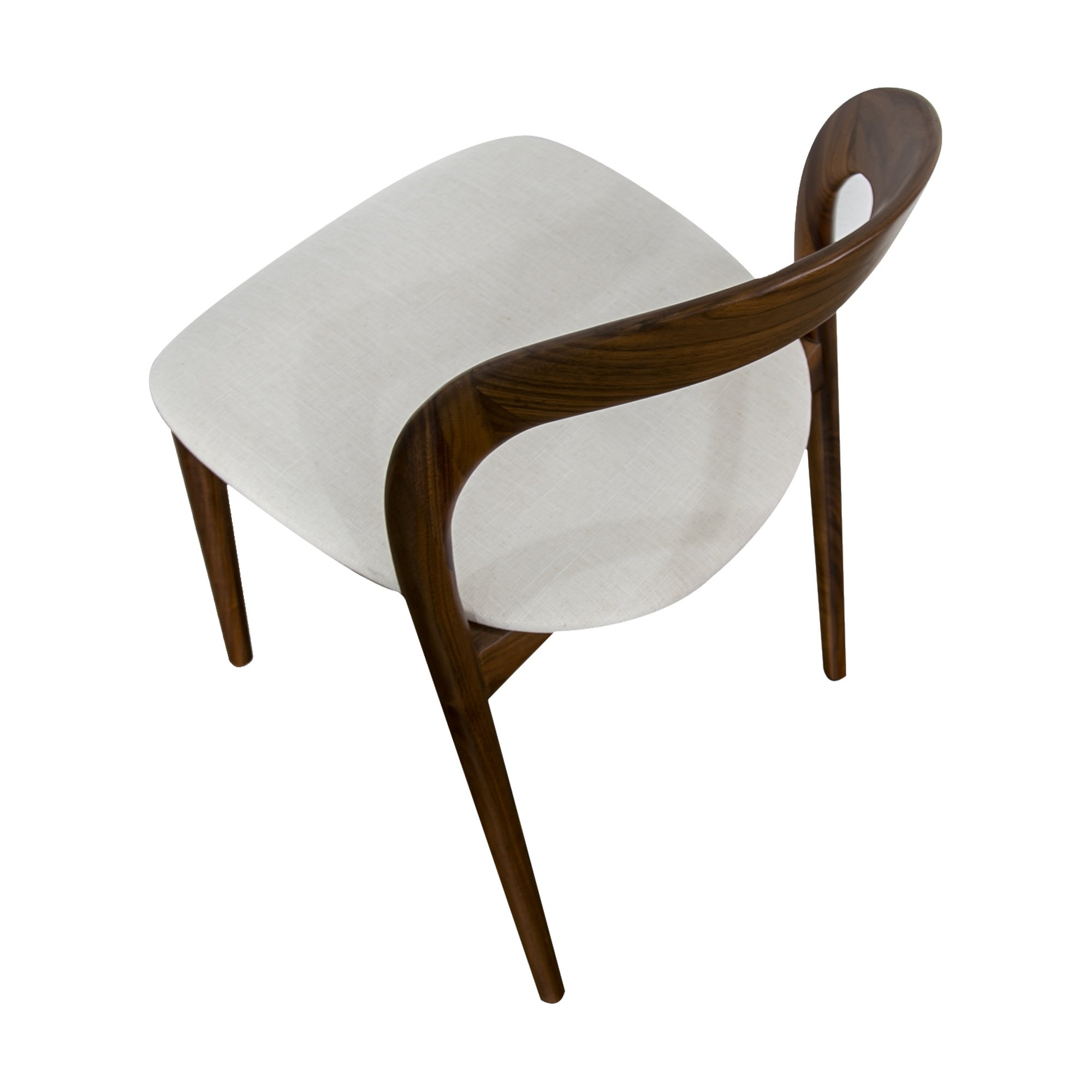 Bentwood Dining Chair with Natural Walnut Frame and Diego Cream Fabric - image 7