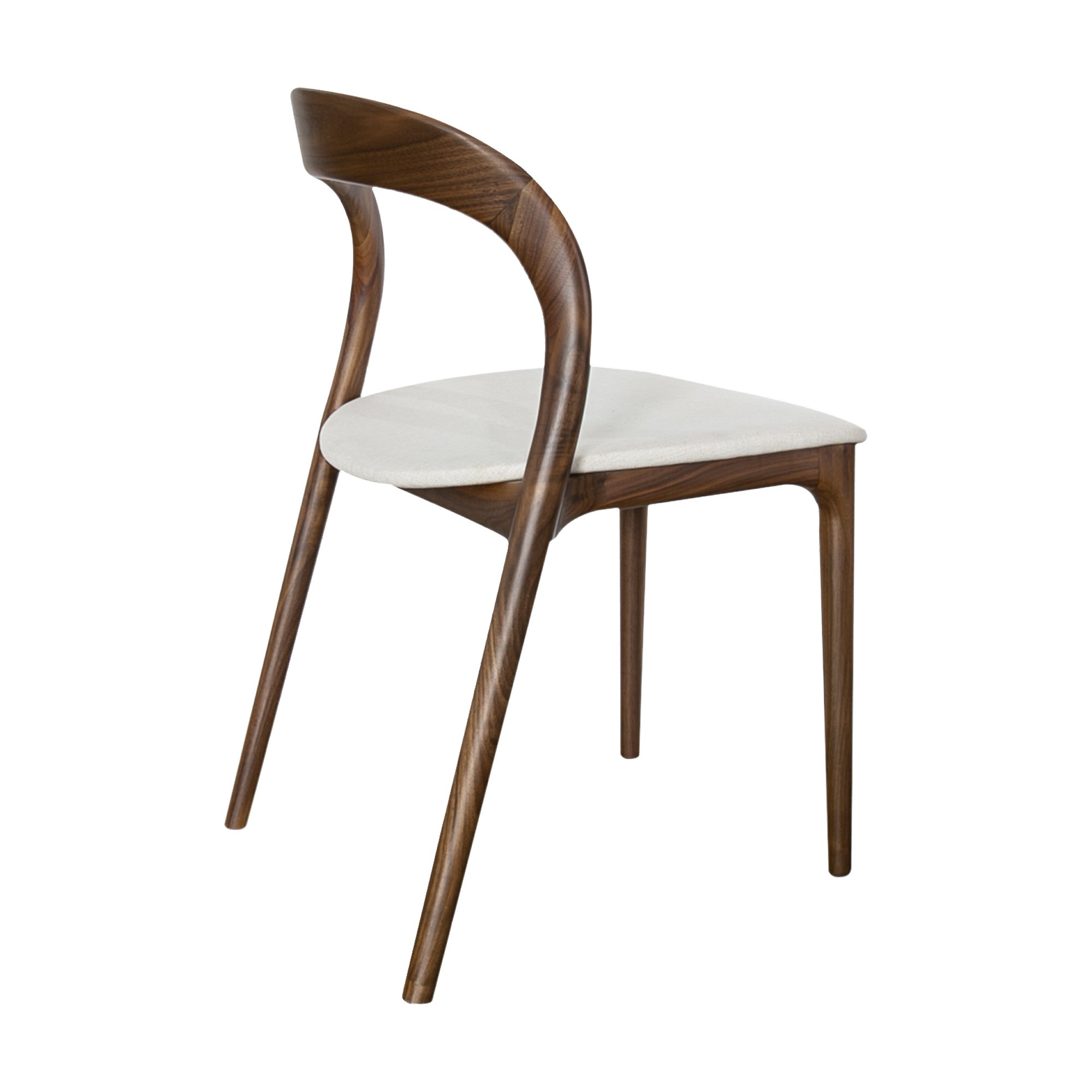Bentwood Dining Chair with Natural Walnut Frame and Diego Cream Fabric - image 8