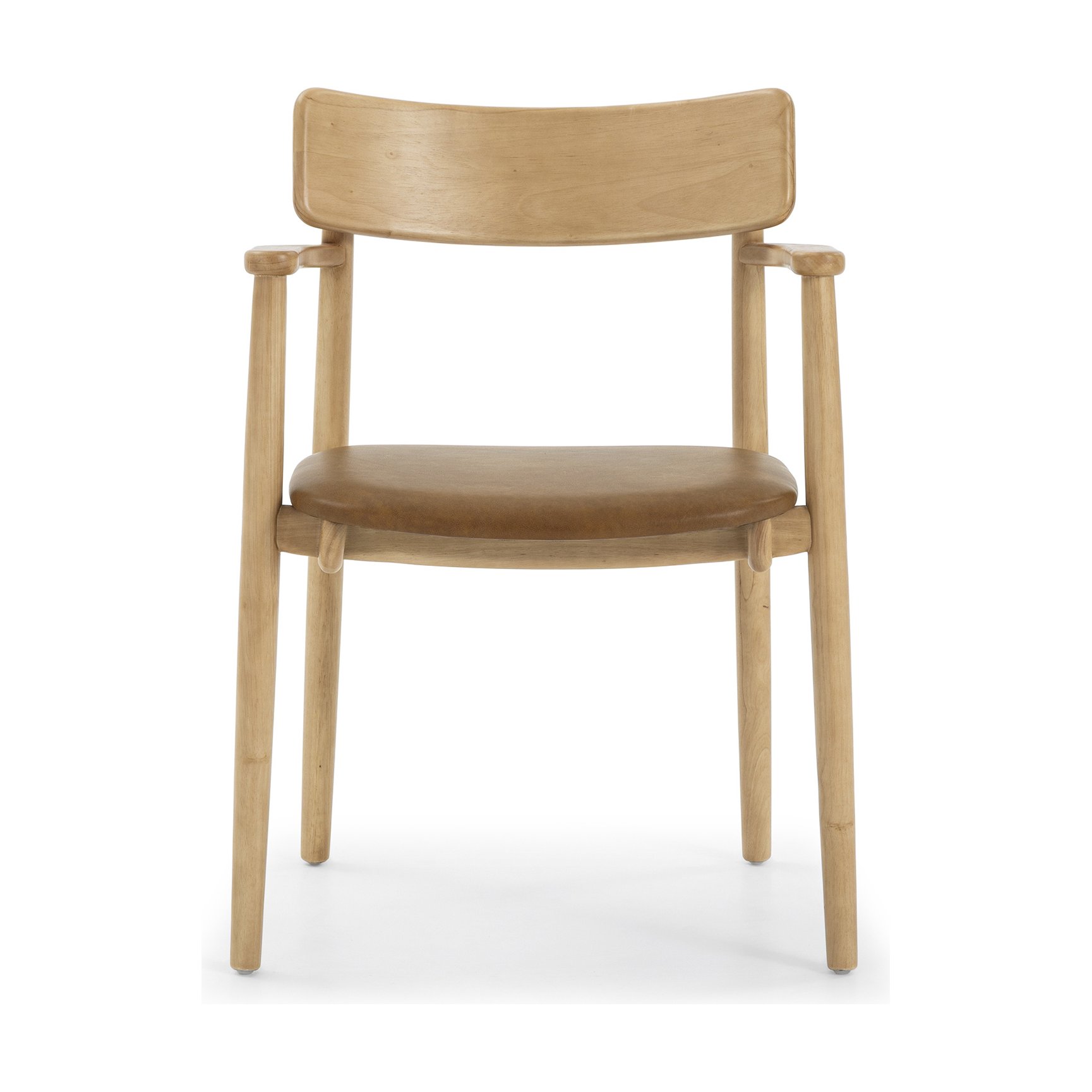 Silla de Comedor Connect con Brazos, con Estructura de Rubberwood Natural y Cuero Oxford Spice - image 2