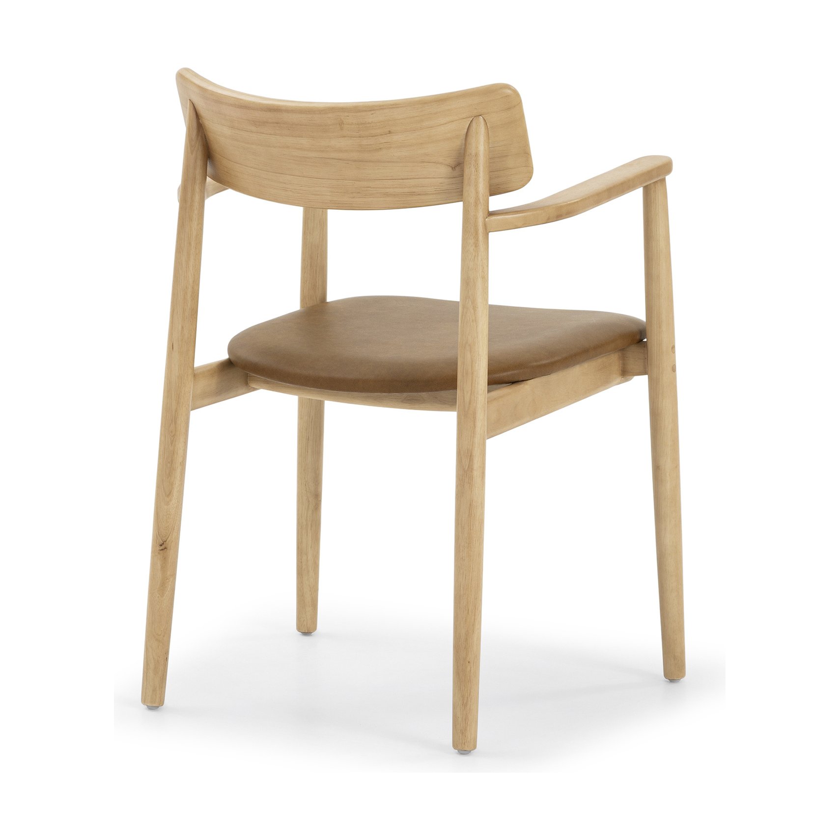 Silla de Comedor Connect con Brazos, con Estructura de Rubberwood Natural y Cuero Oxford Spice - image 3