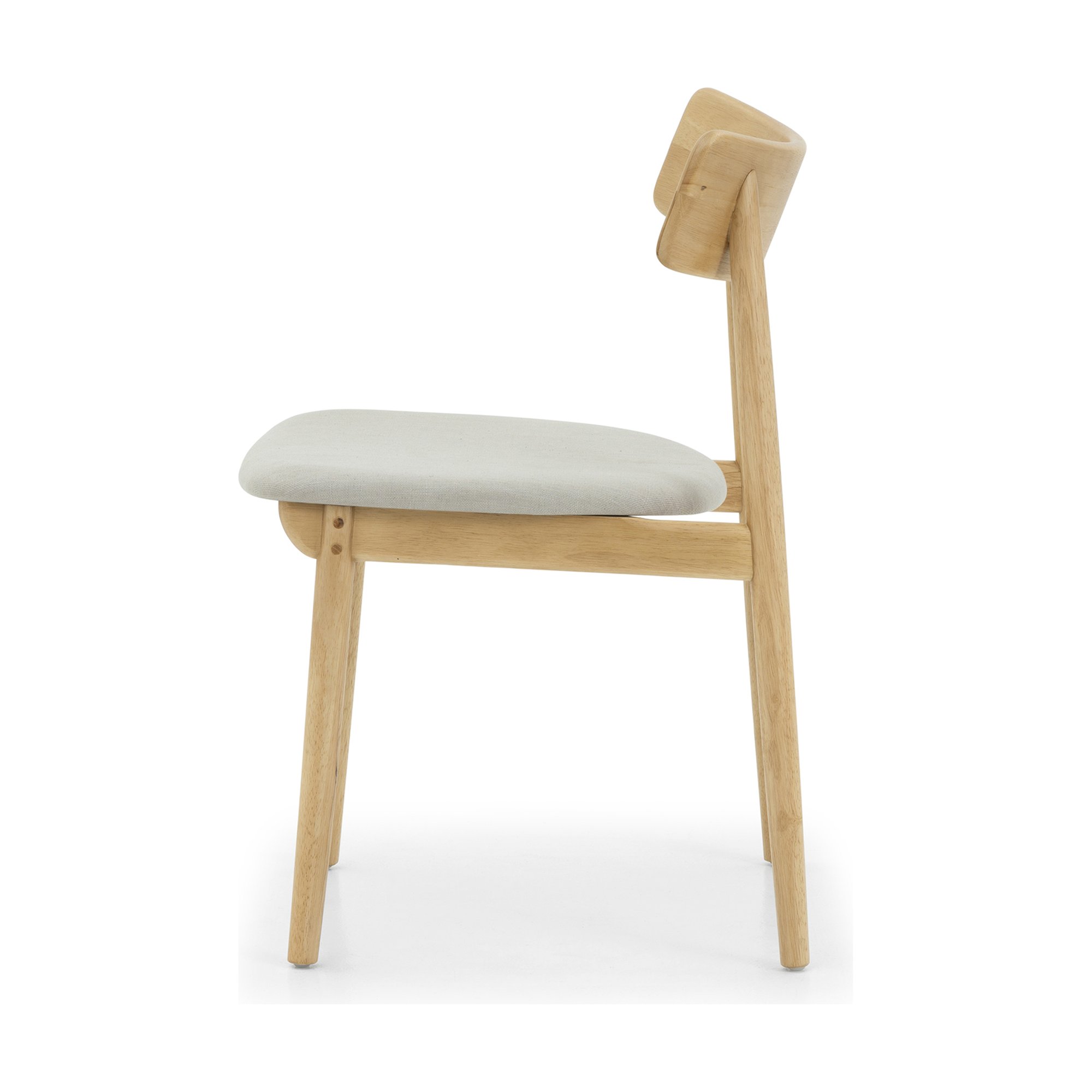 Silla de Comedor Connect con Estructura de Rubberwood Natural y Tela Diego Mineral - image 3
